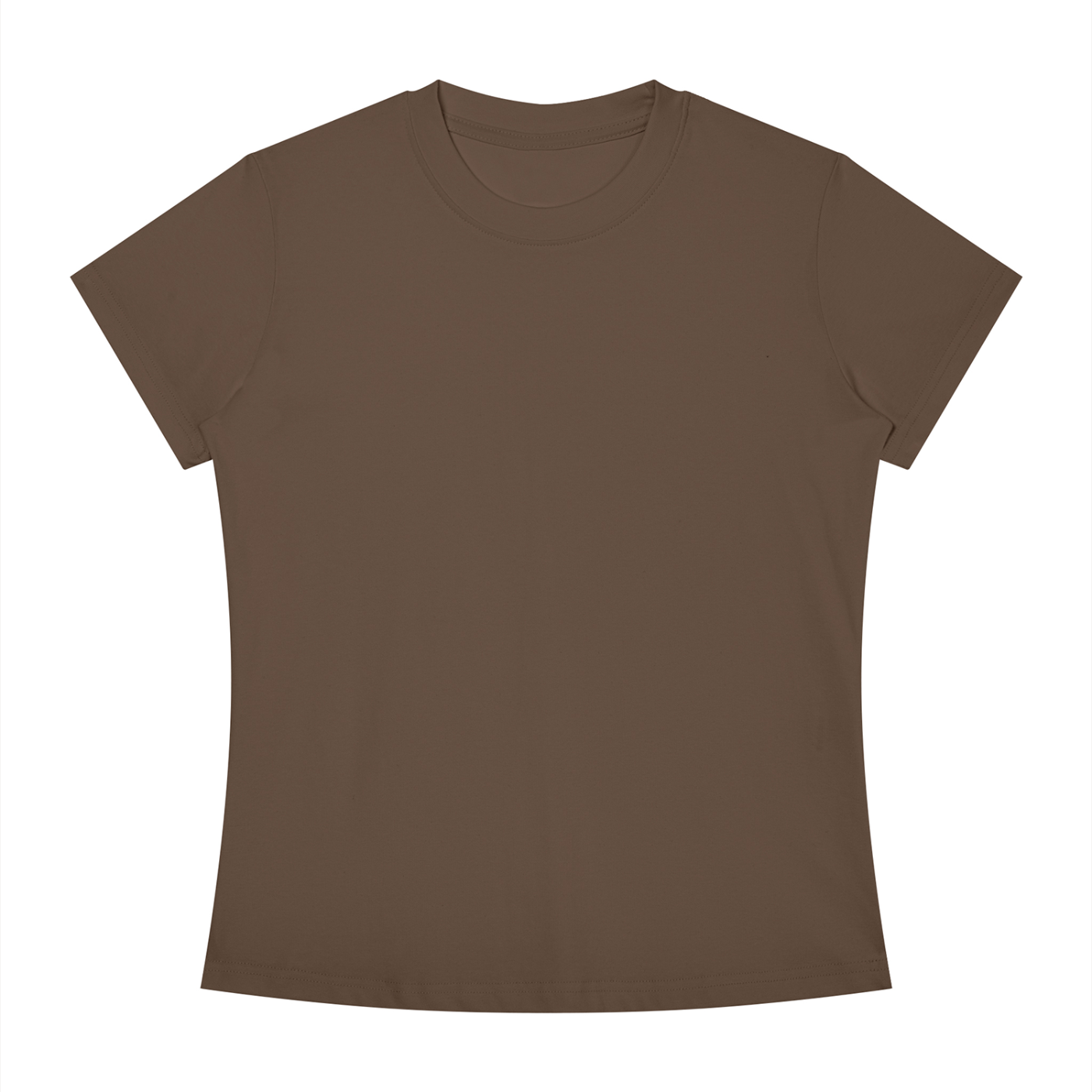 BLANKZ Slim Fit Crewneck Tee — Coffee, front view