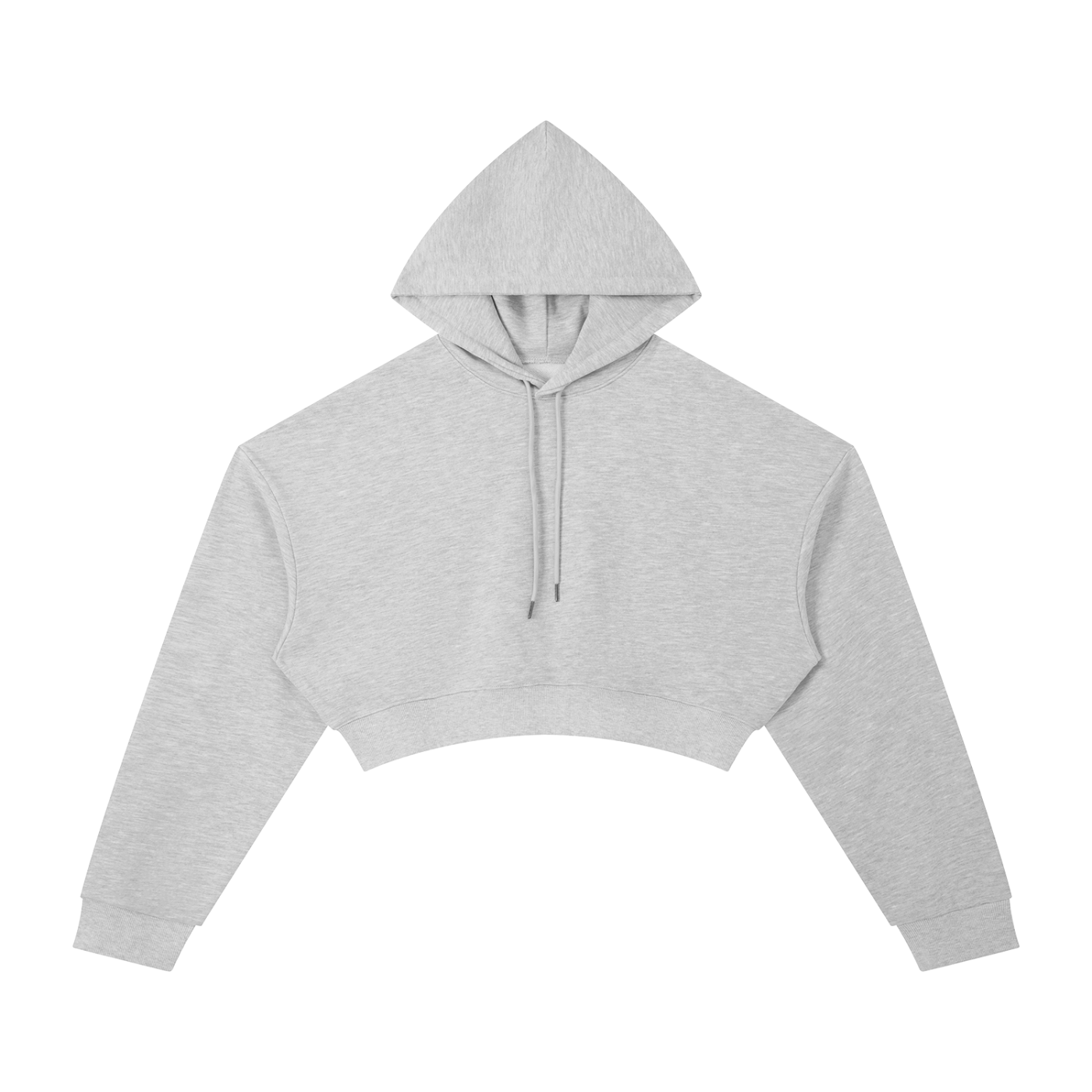 BLANKZ Essential Cropped Hoodie · 310 GSM — Flower Gray, front view