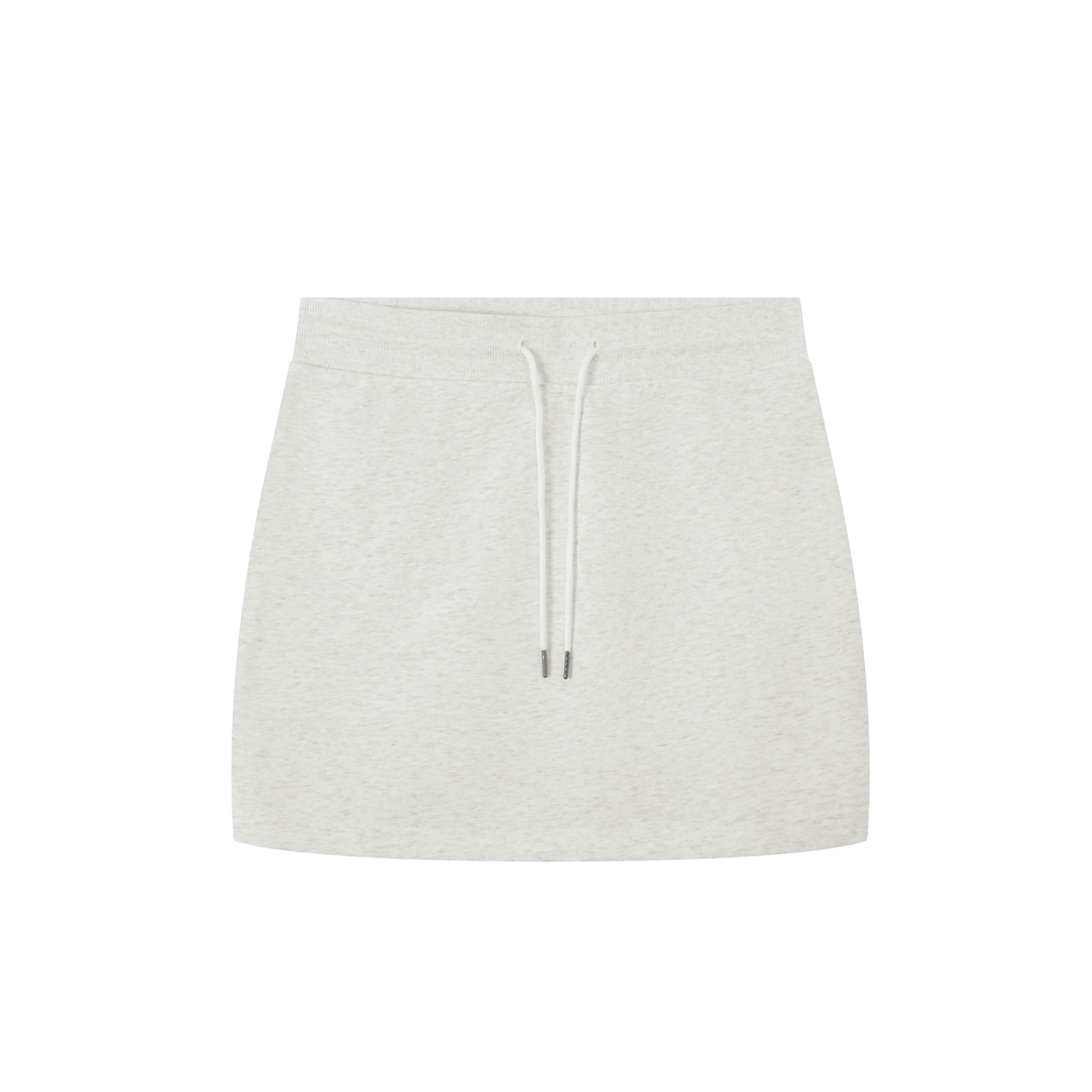 BLANKZ Essential Drawstring Skirt — Oat Gray, front view