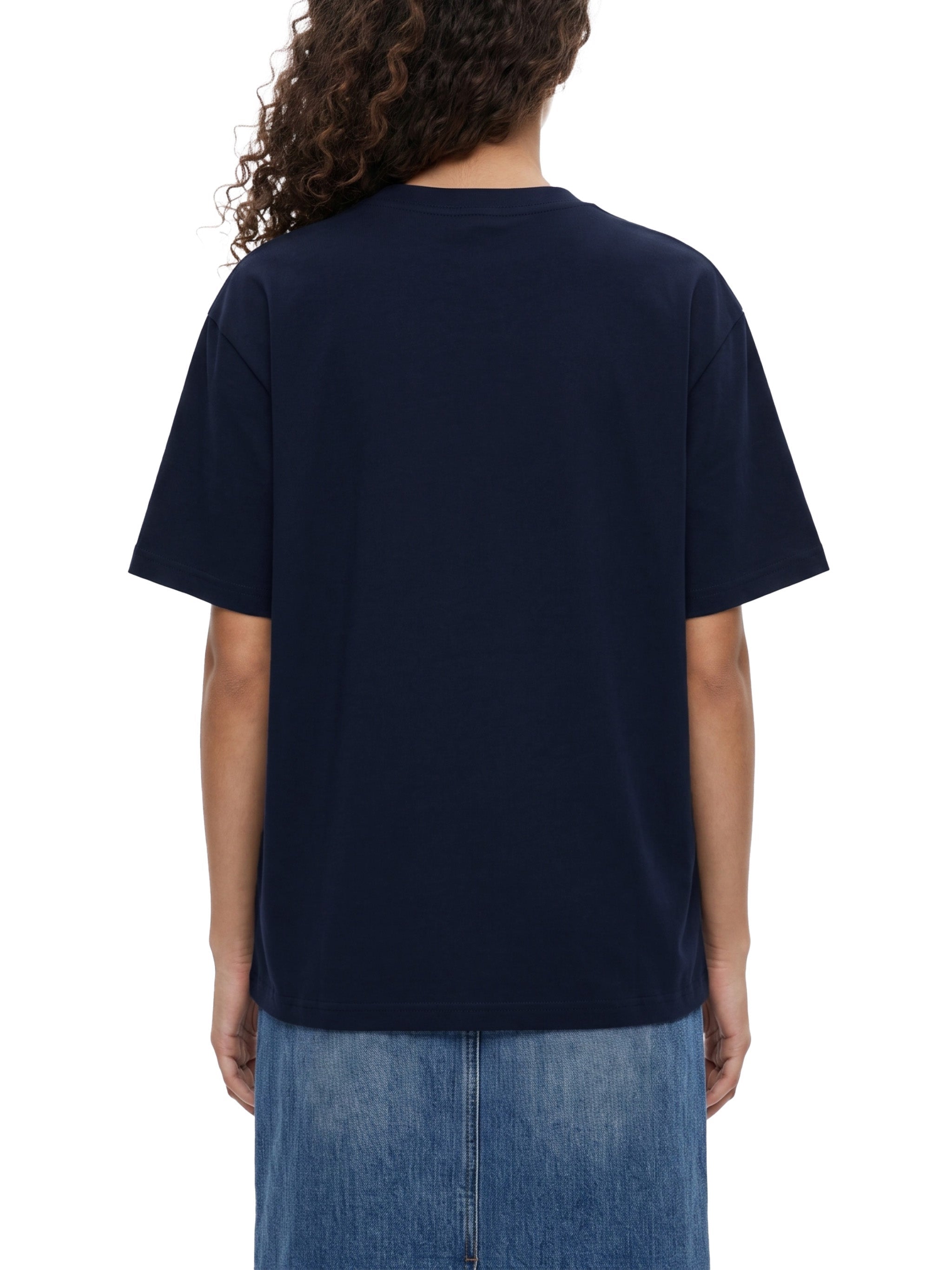 BLANKZ Everyday Cotton Tee — Model wearing the tee, back view