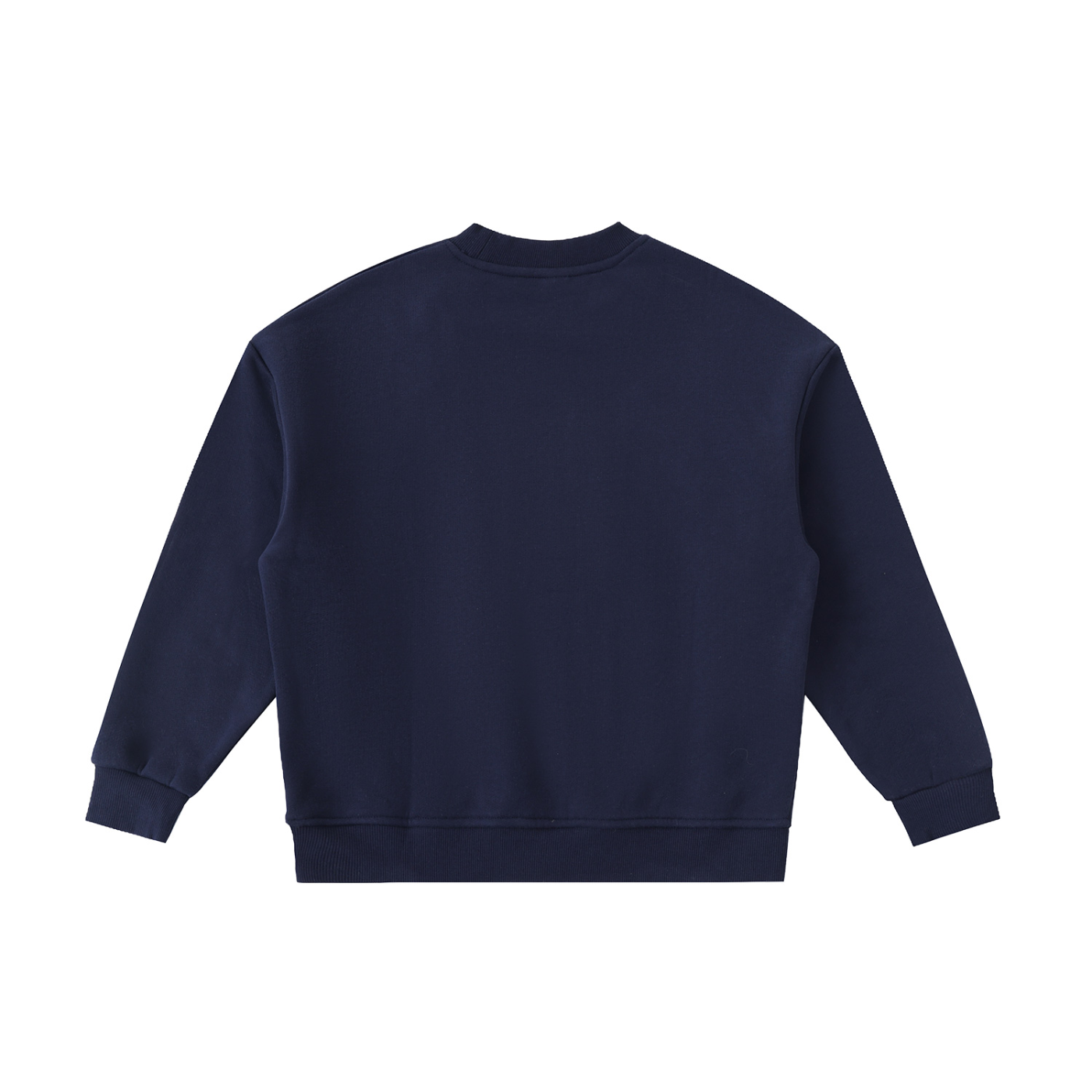 BLANKZ Kids' Essential Fleece Crewneck Sweatshirt — Navy Blue, back view