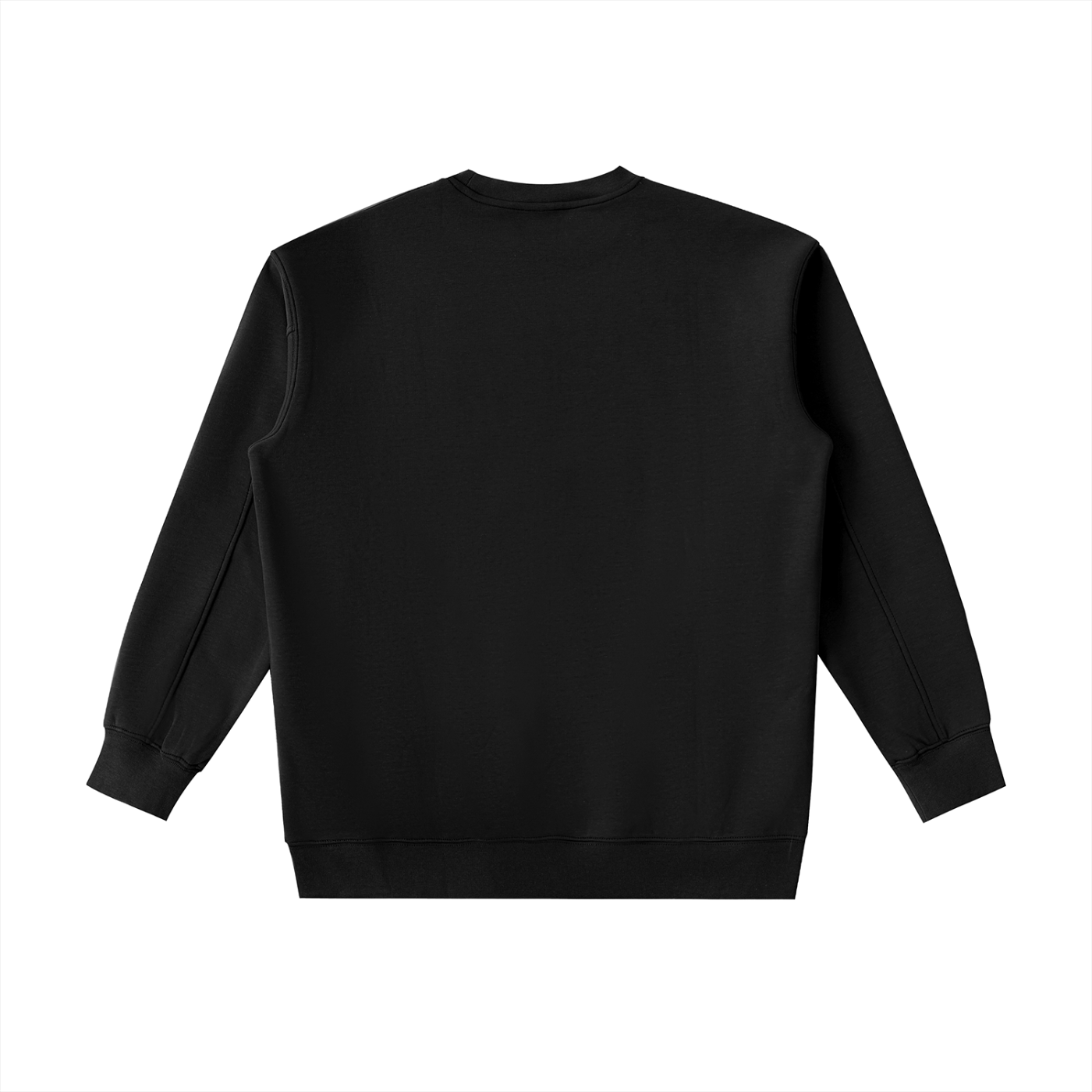 BLANKZ Essential Heavyweight Crewneck Sweatshirt — Black, back view