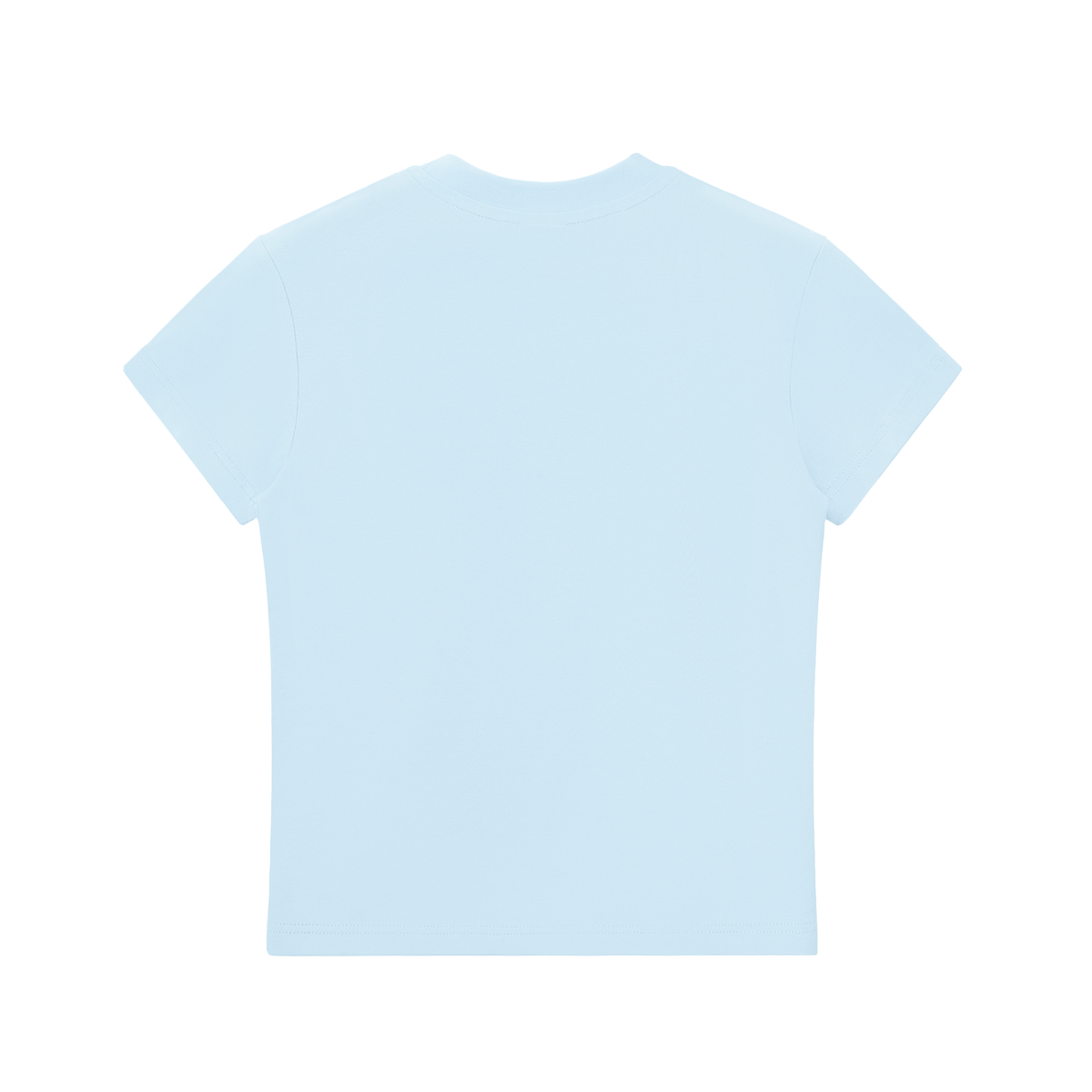 BLANKZ Essential Bodycon Crewneck Tee — Blue, back view