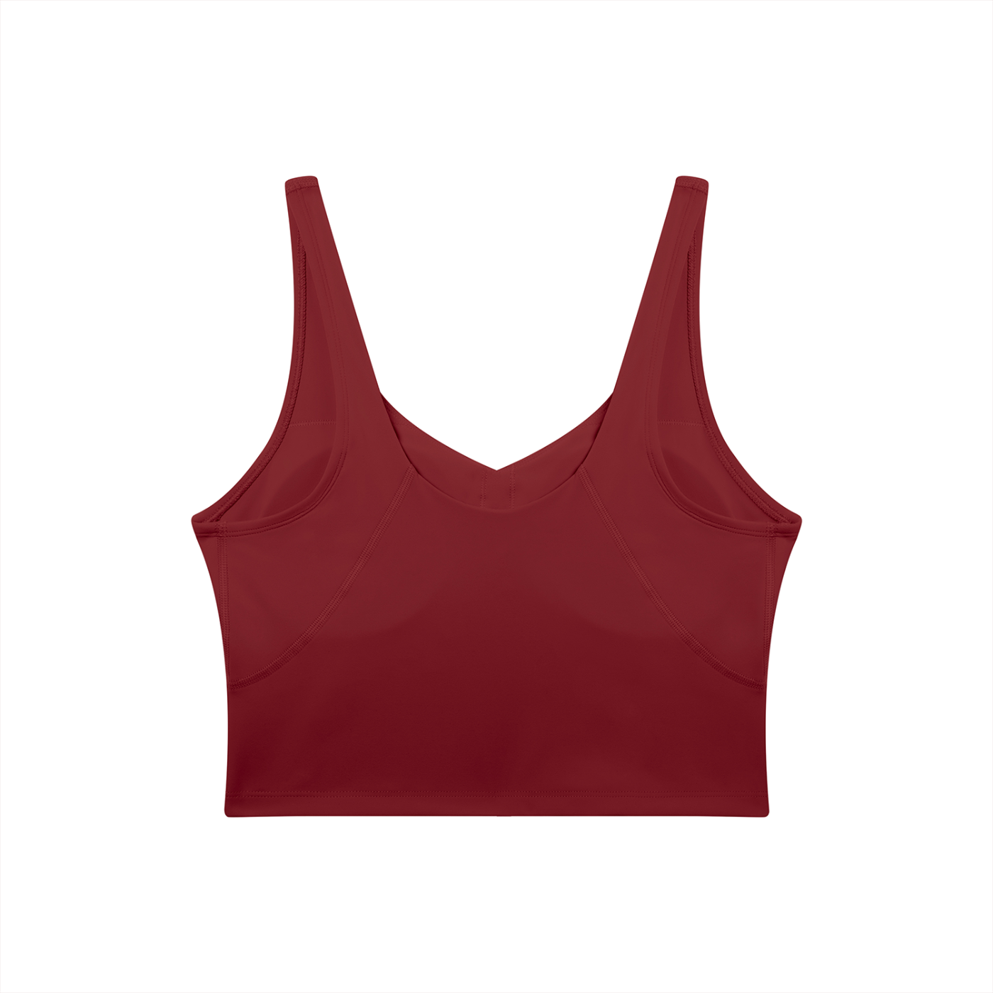 BLANKZ V-Neck Yoga Sports Bra — Wine Red, back view