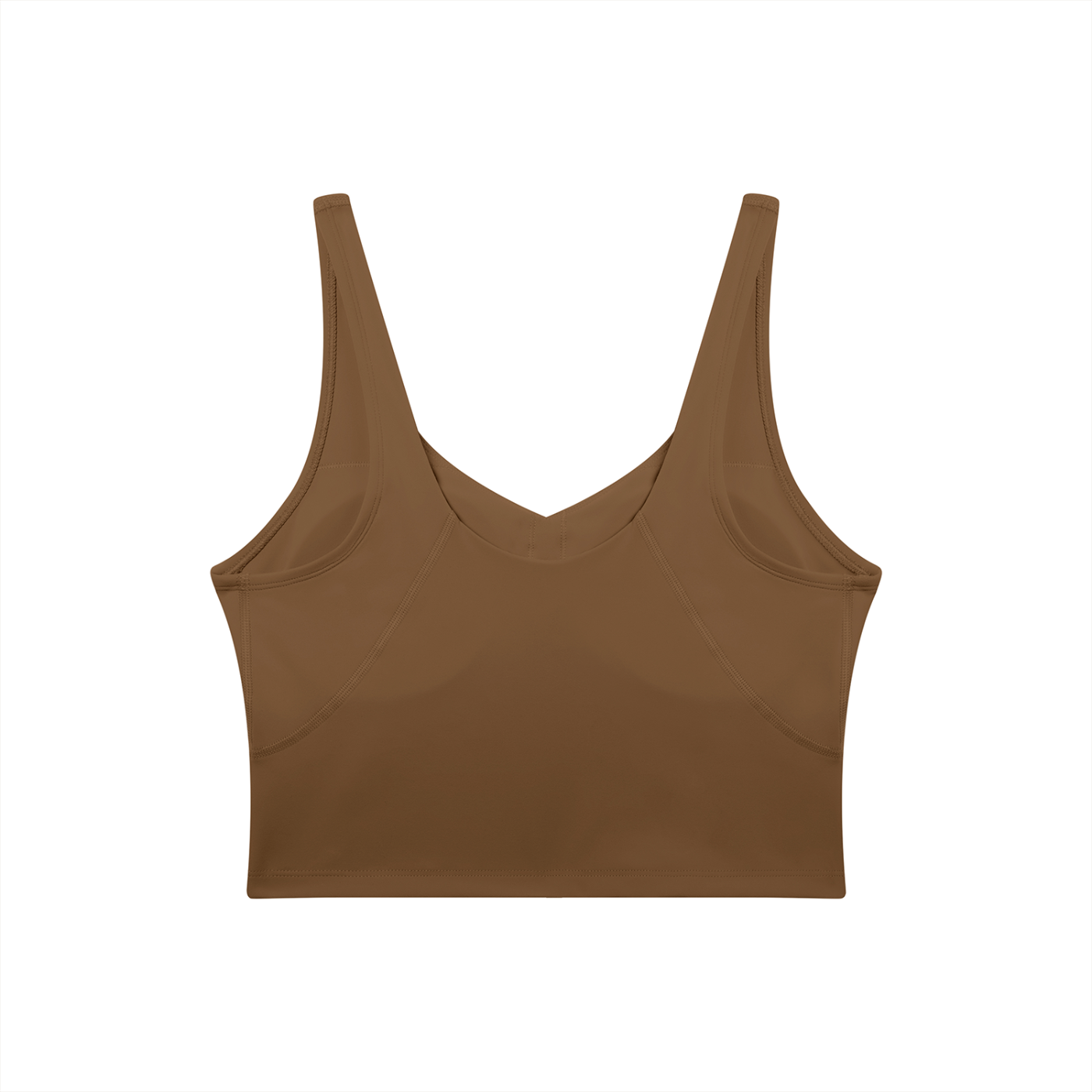 BLANKZ V-Neck Yoga Sports Bra — Coffee, back view