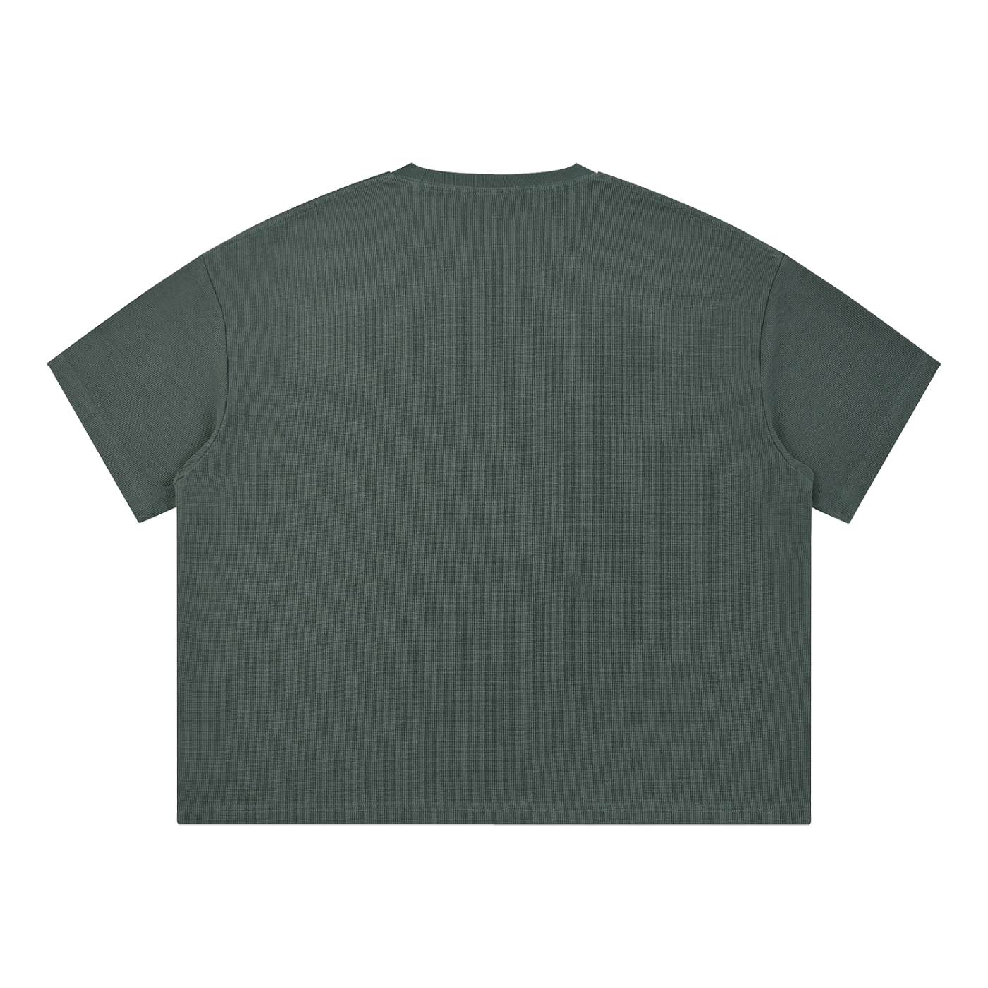 BLANKZ Waffle Box Tee — Dark Gray, back view