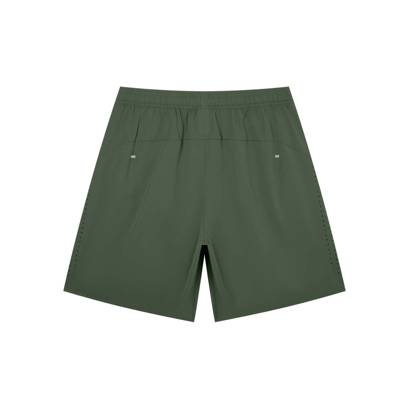 BLANKZ Regular Fit Performance Shorts — Army Green, back view