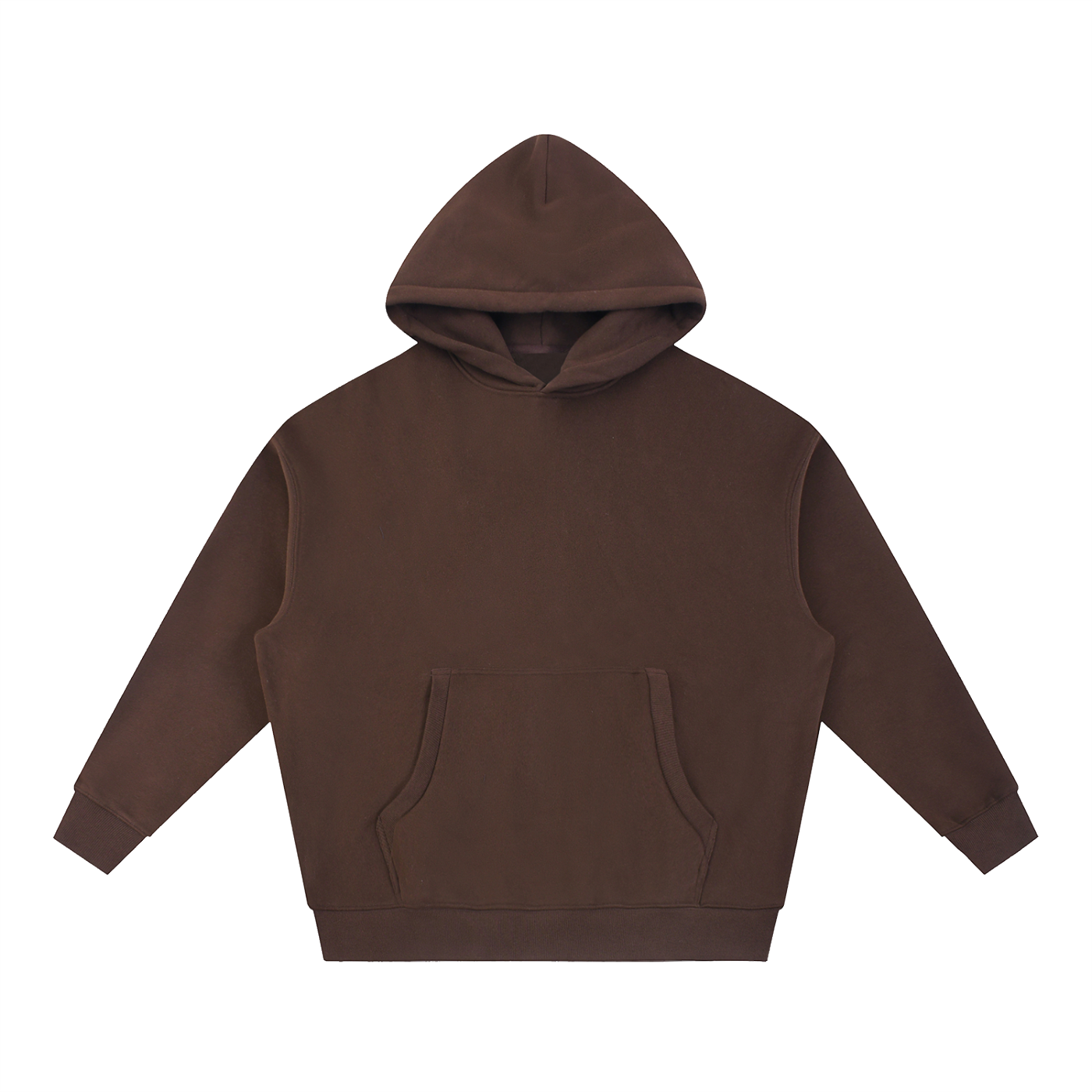 BLANKZ Box Fleece Hoodie — Coffee, front view