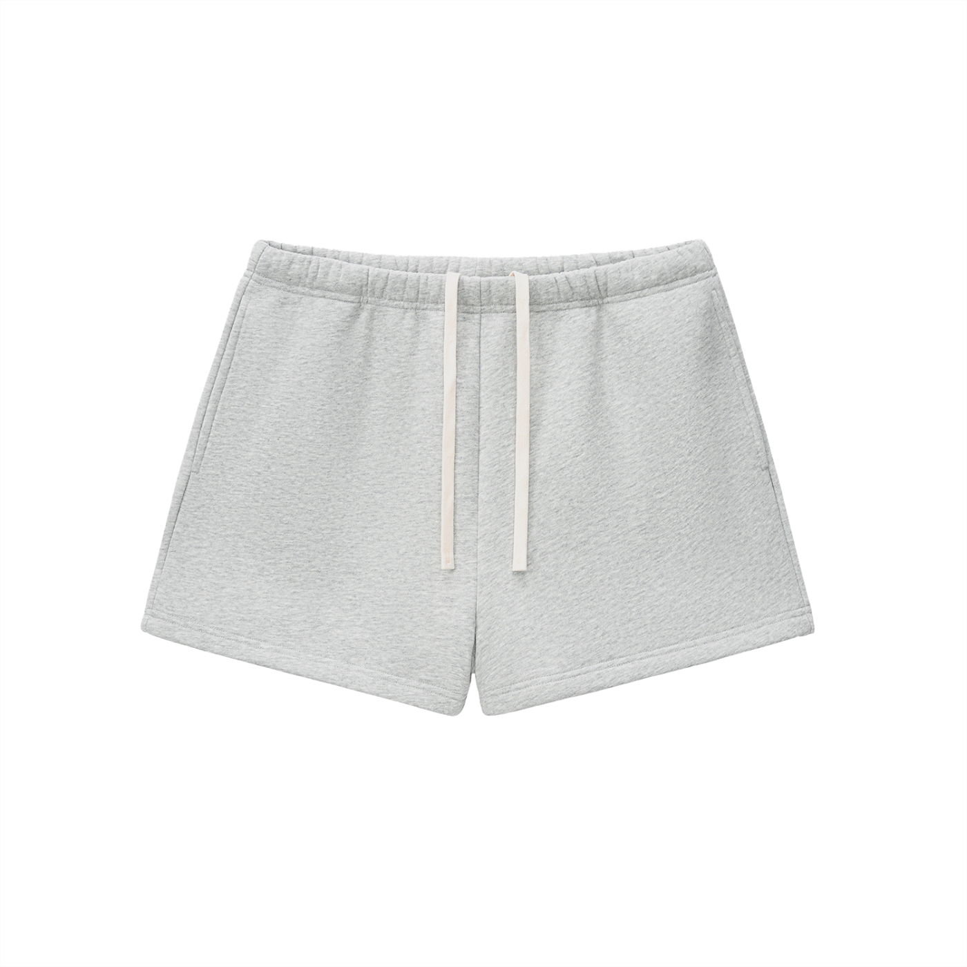 BLANKZ Essential Fleece Drawstring Sweatshorts — Flower Gray, front view