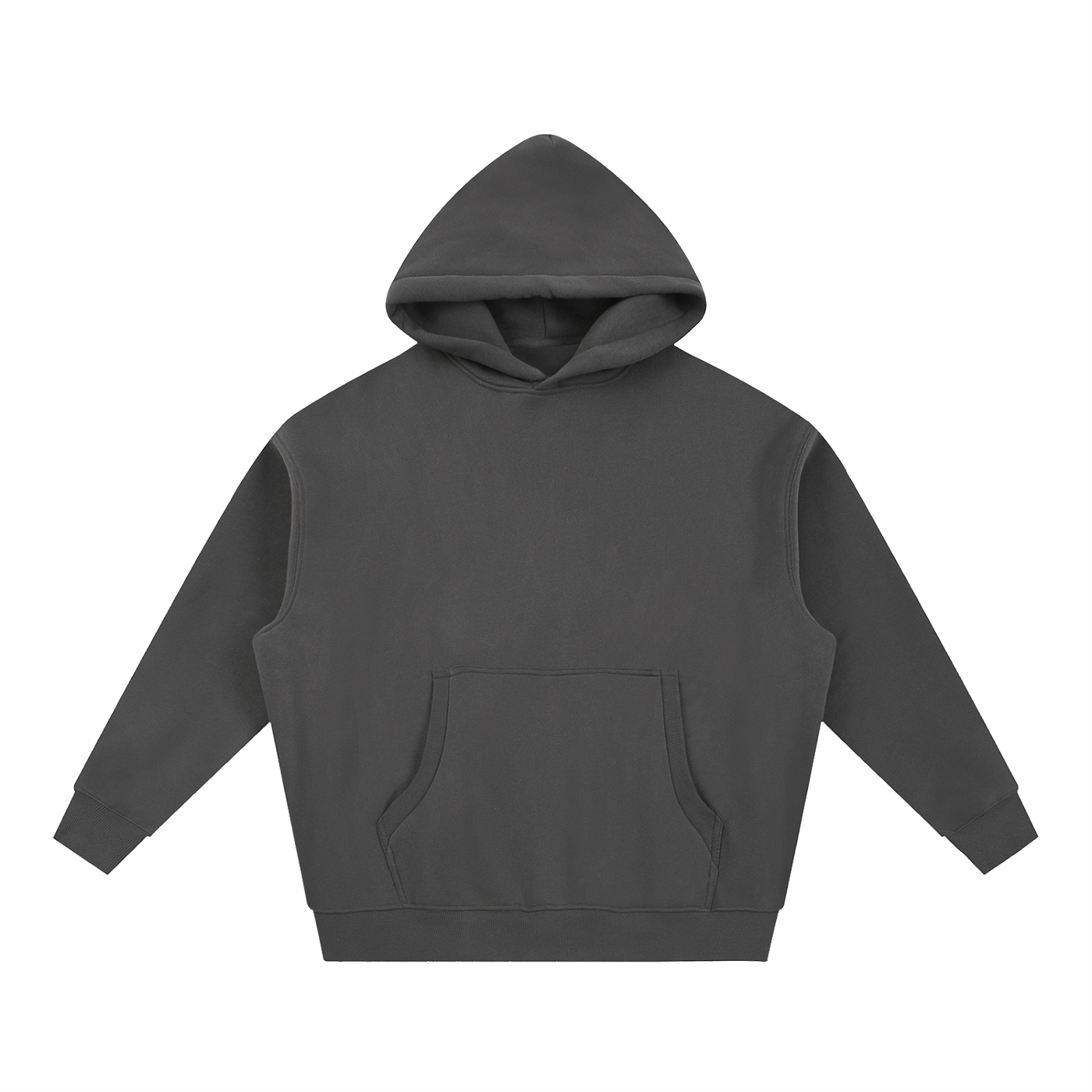BLANKZ Box Fleece Hoodie — Dark Gray, front view