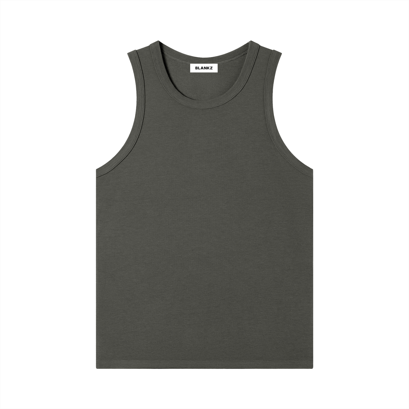 BLANKZ Heavy Rib Tank — Dark Gray, front view