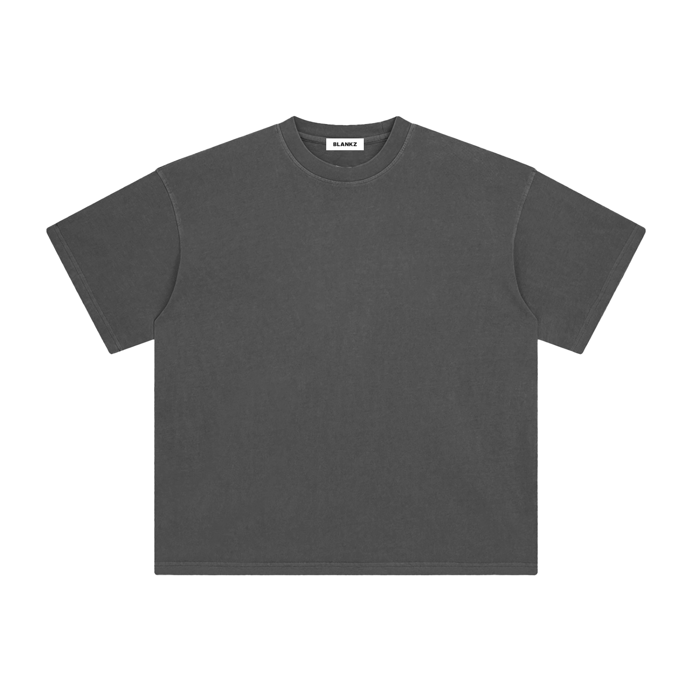 BLANKZ Enzyme-Washed Tee — Dark Gray, front view