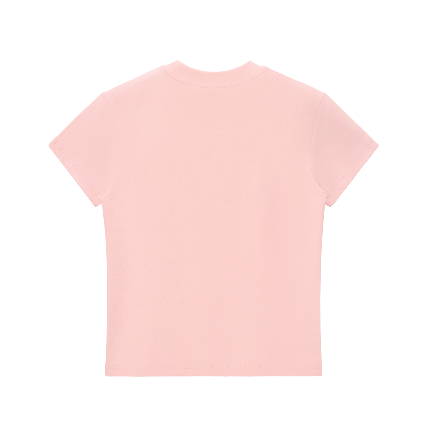 BLANKZ Essential Bodycon Crewneck Tee — Pink, back view