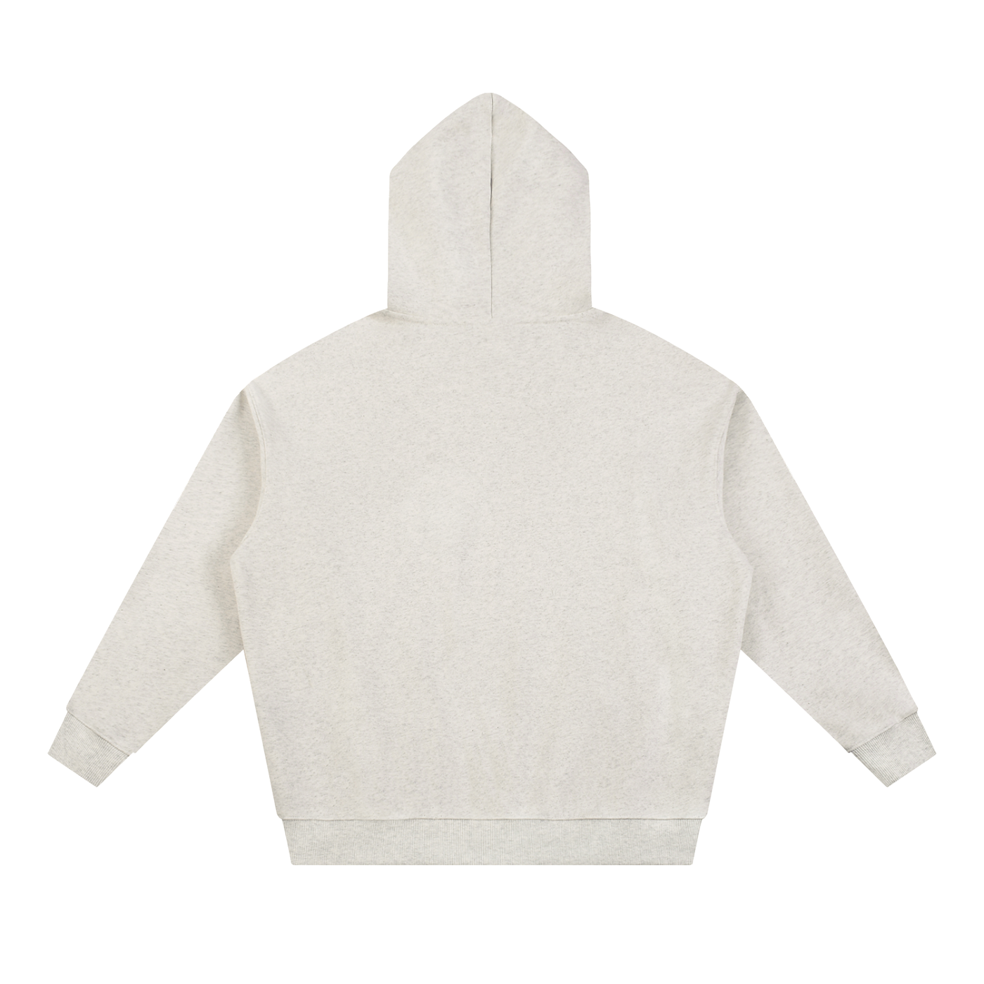 BLANKZ Essential Heavyweight Hoodie — Oat Gray, back view