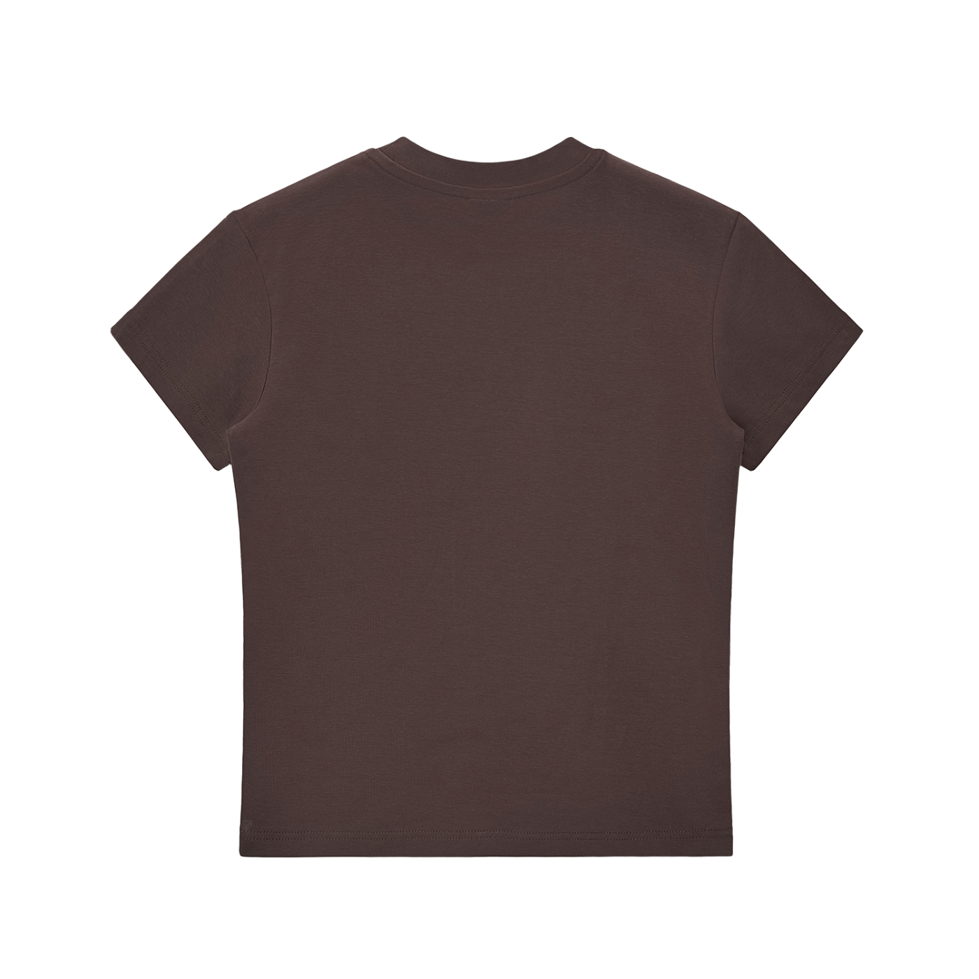 BLANKZ Essential Bodycon Crewneck Tee — Brown, back view