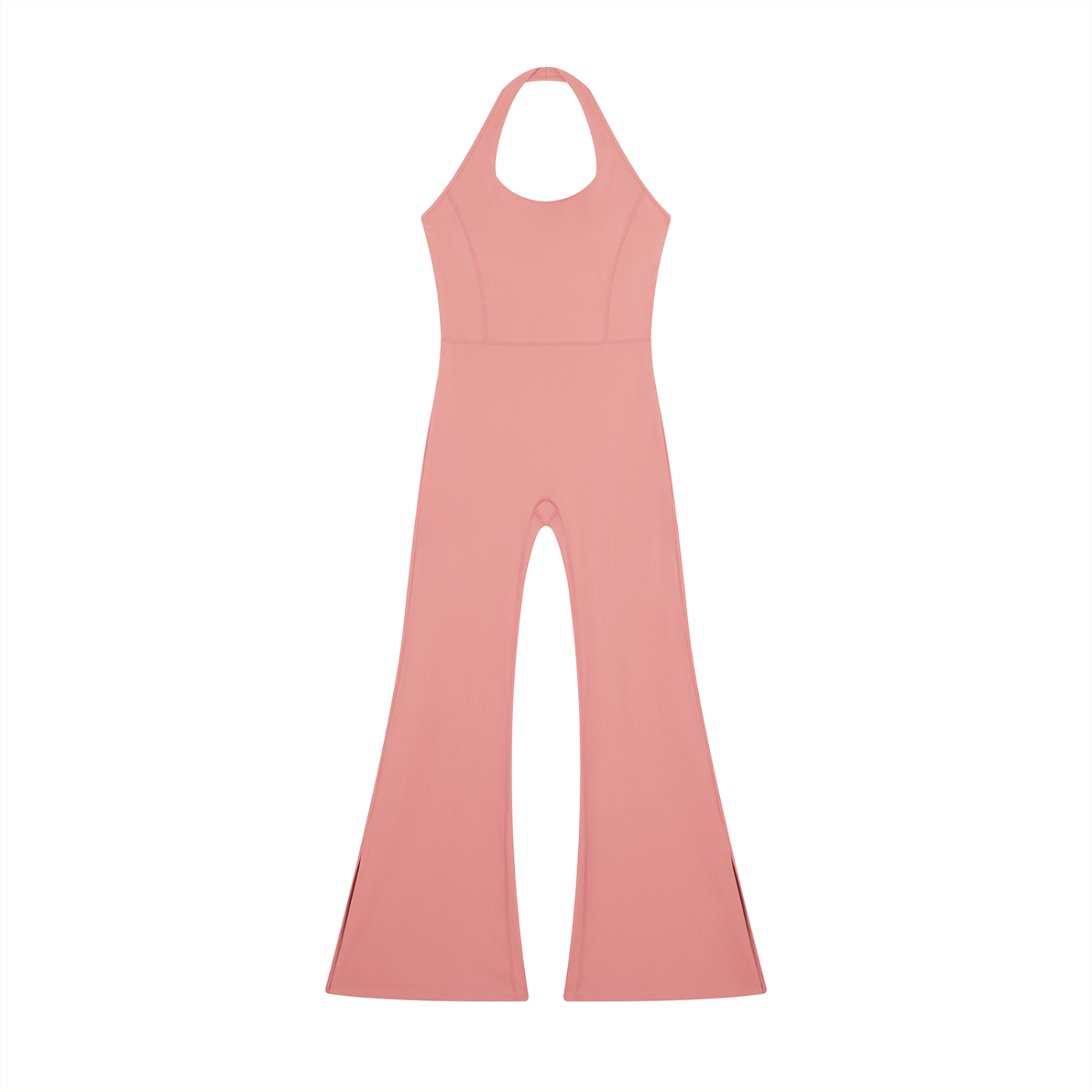 BLANKZ Halter Flared Jumpsuit — Pink — front view