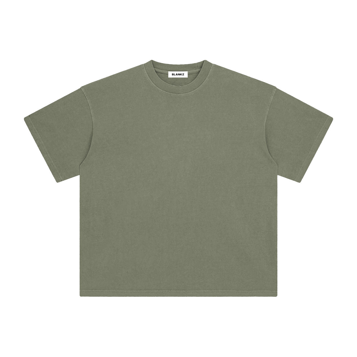 BLANKZ Enzyme-Washed Tee — Gray Green, front view