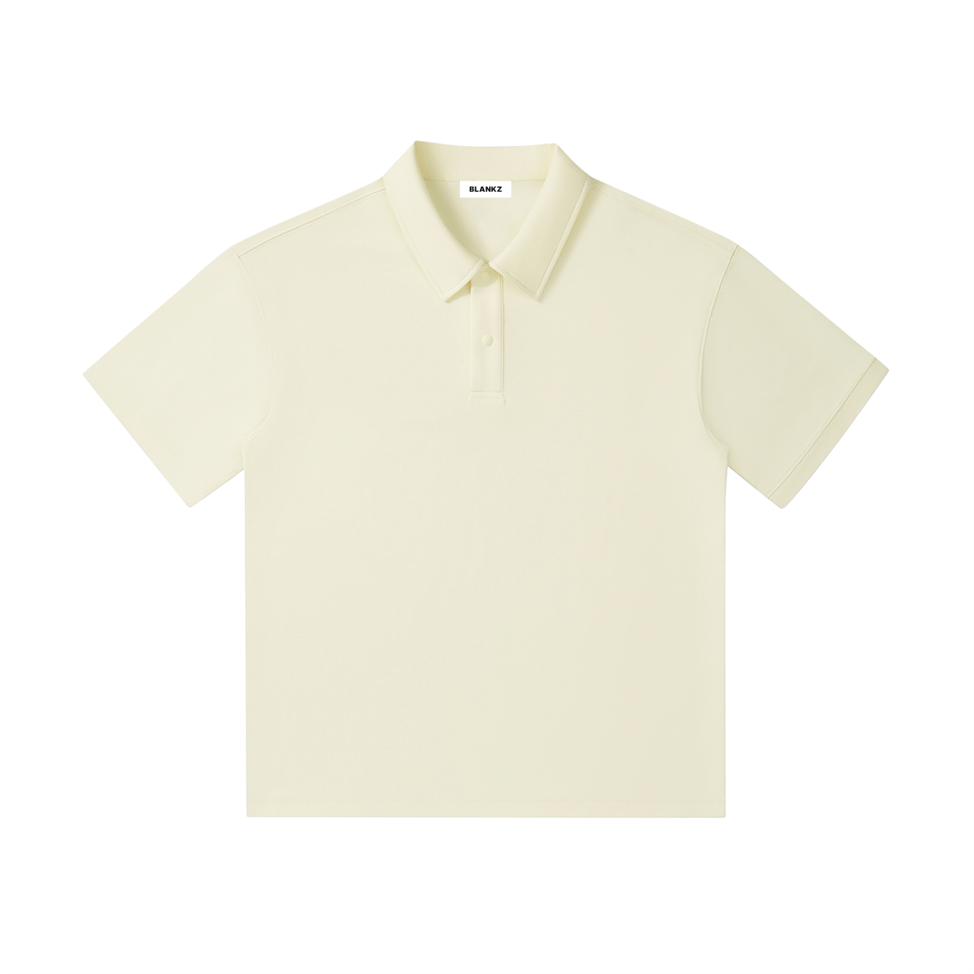 BLANKZ Relaxed Drop-Shoulder Polo — Light Yellow, front view