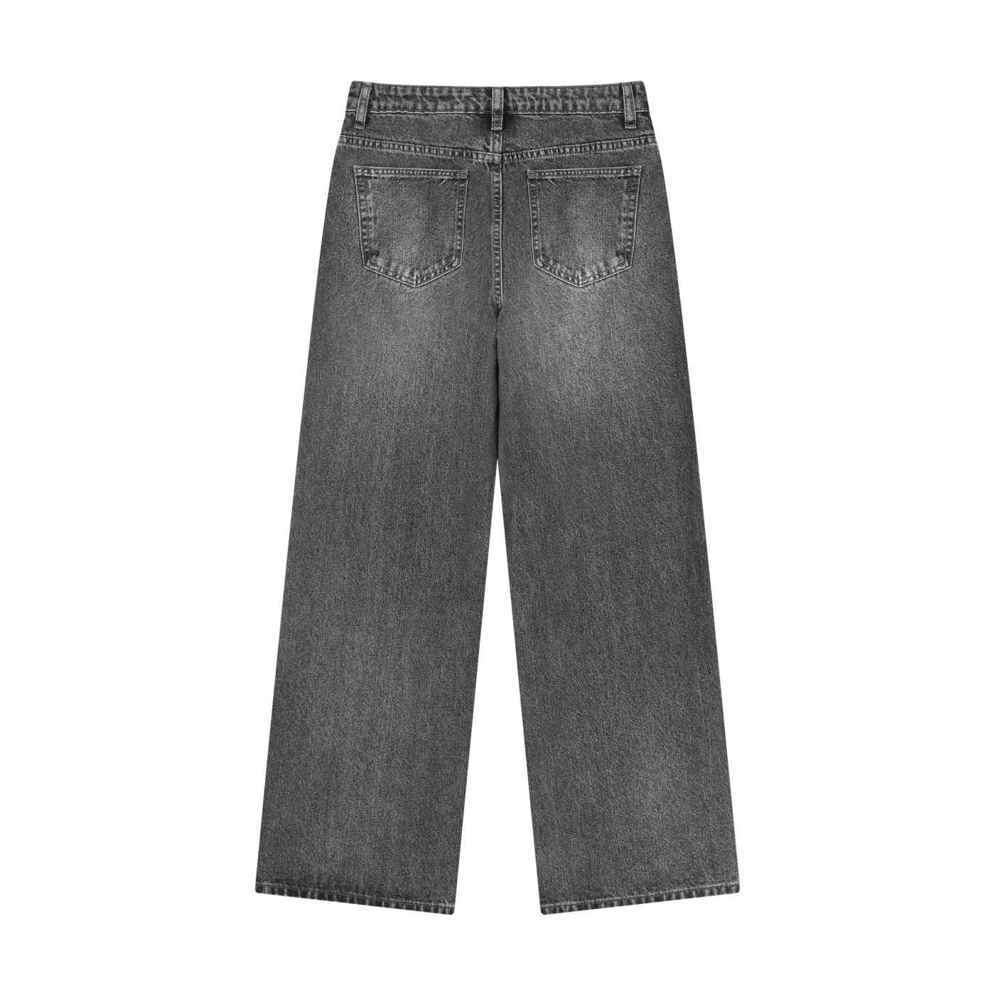 BLANKZ Wide Leg Denim Jeans — Black, back view
