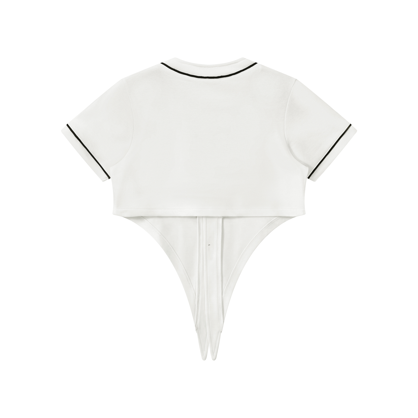 BLANKZ Piping Baseball Jersey — White, back view