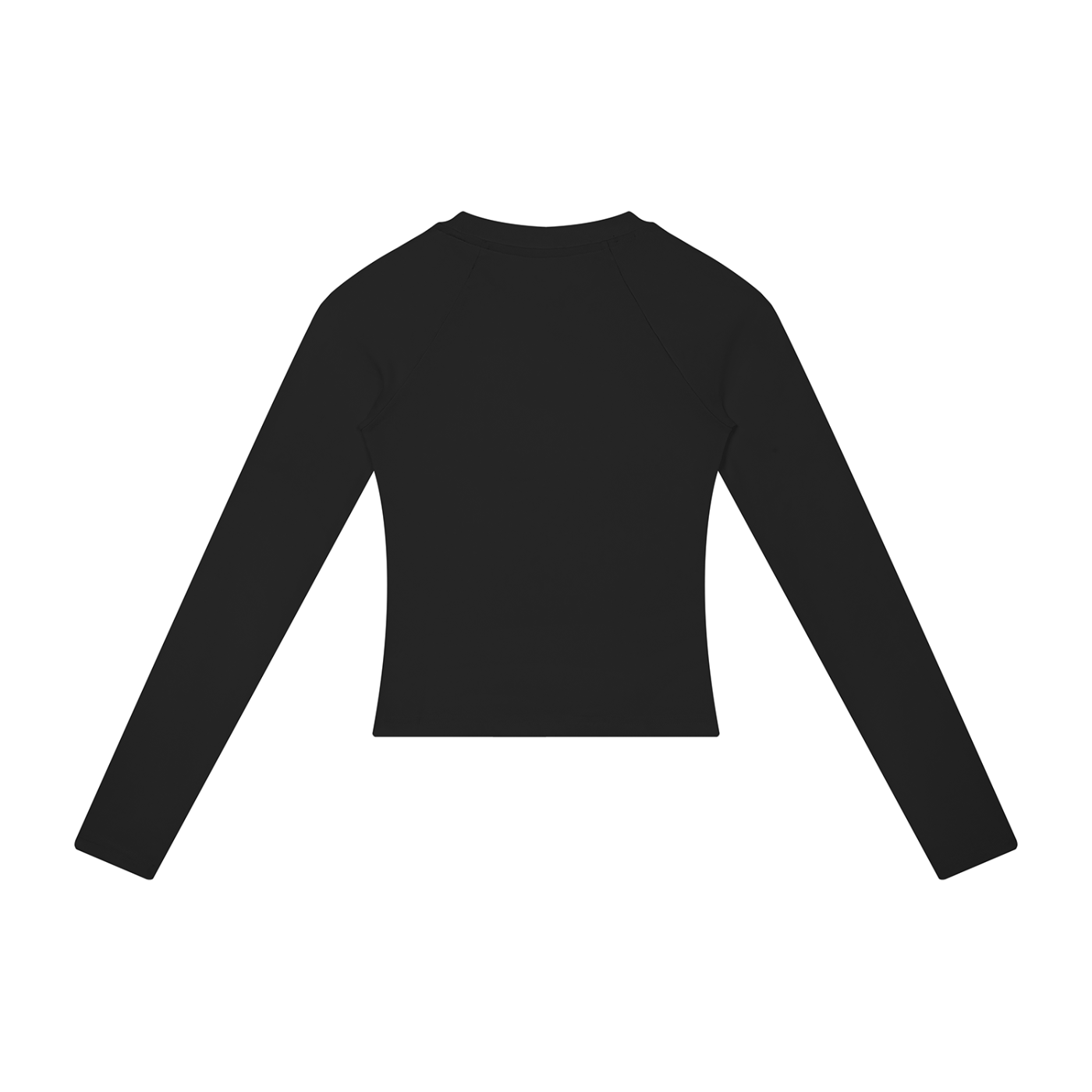 BLANKZ Slim Raglan Long Sleeve Tee — Black, back view