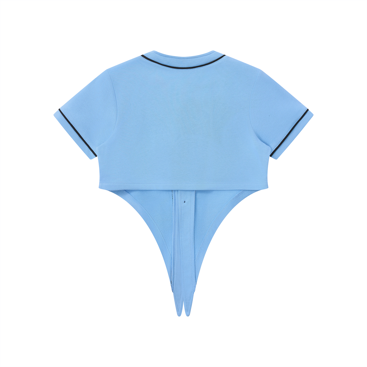 BLANKZ Piping Baseball Jersey — Sky Blue, back view