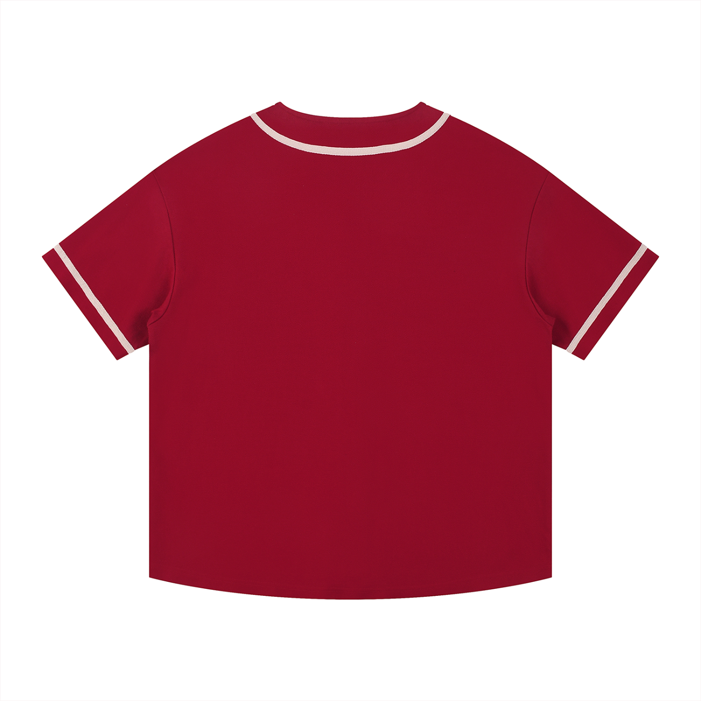 BLANKZ Contrast Piped Button-Up Jersey — Red, back view