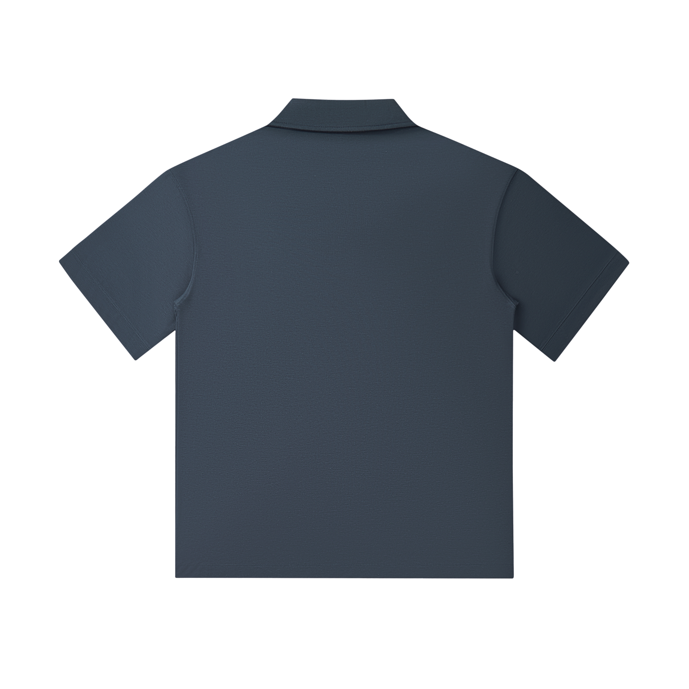 BLANKZ Relaxed Drop-Shoulder Polo — Navy Blue, back view