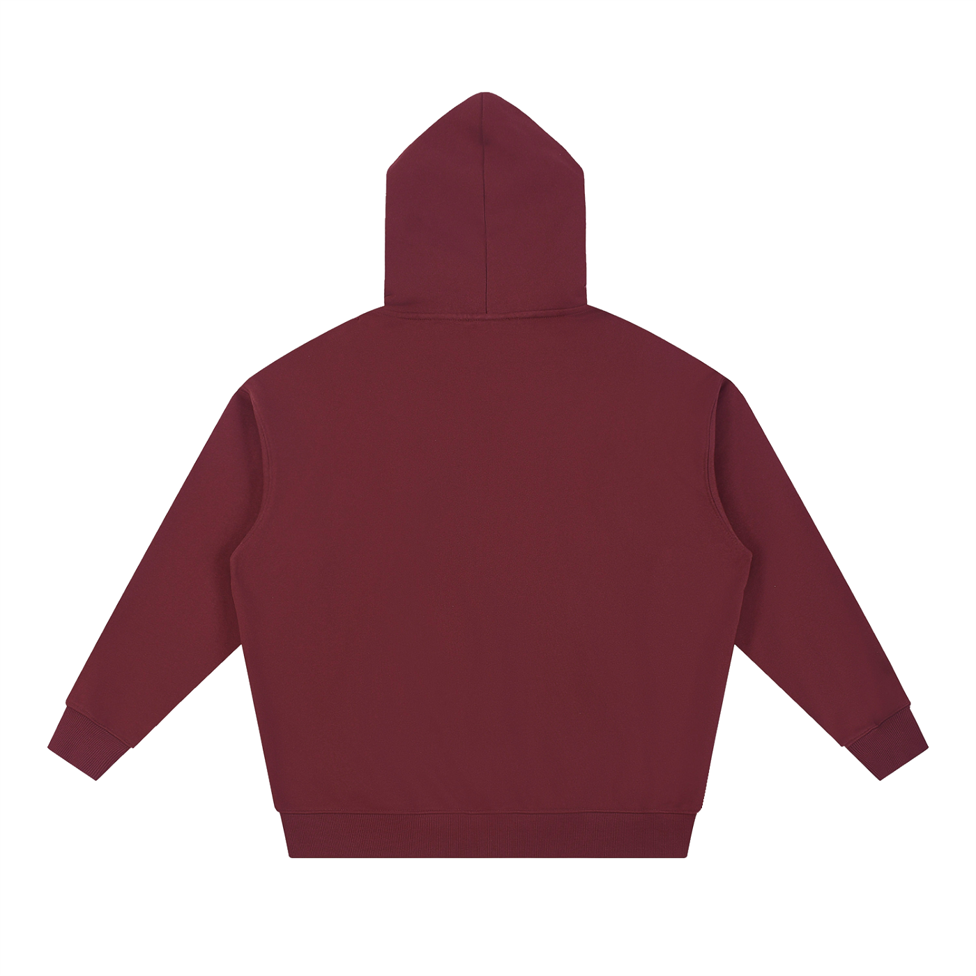 BLANKZ Essential Heavyweight Hoodie — Dull Red, back view