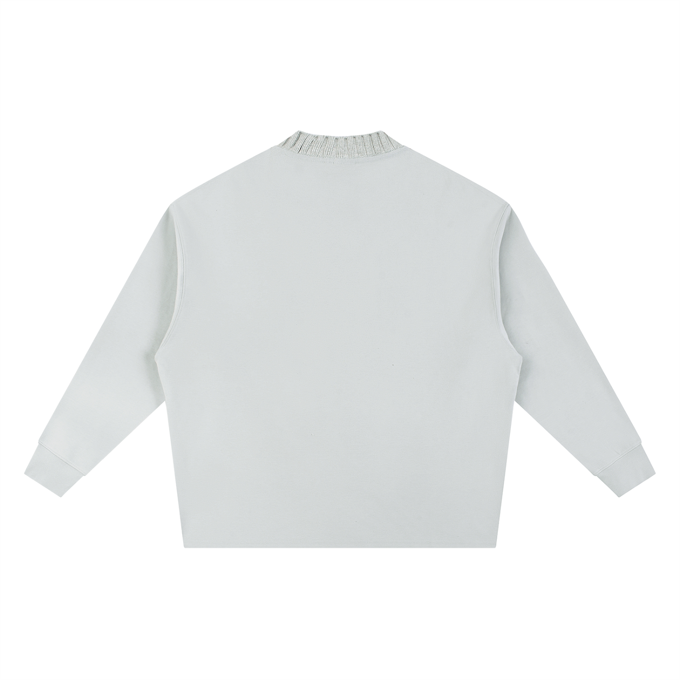 BLANKZ Textured Round-Neck Sweat — Light Gray, back view