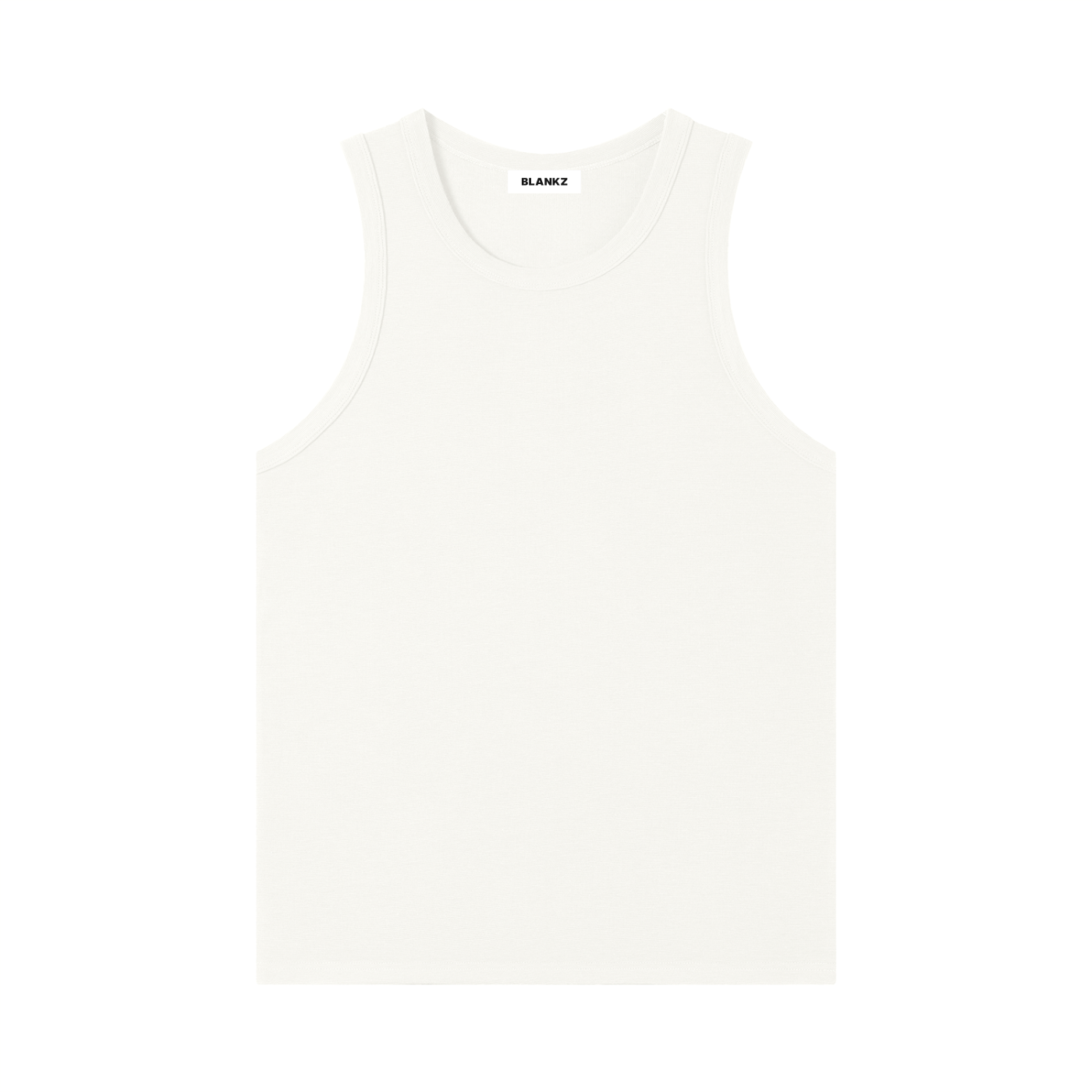 BLANKZ Heavy Rib Tank — White, front view