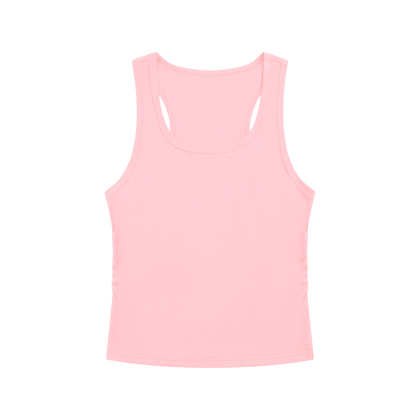 BLANKZ Ruched Tank Top — Pink — front view