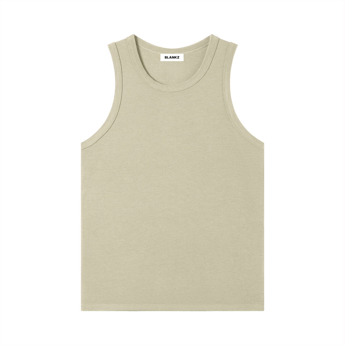 BLANKZ Heavy Rib Tank — Khaki, front view
