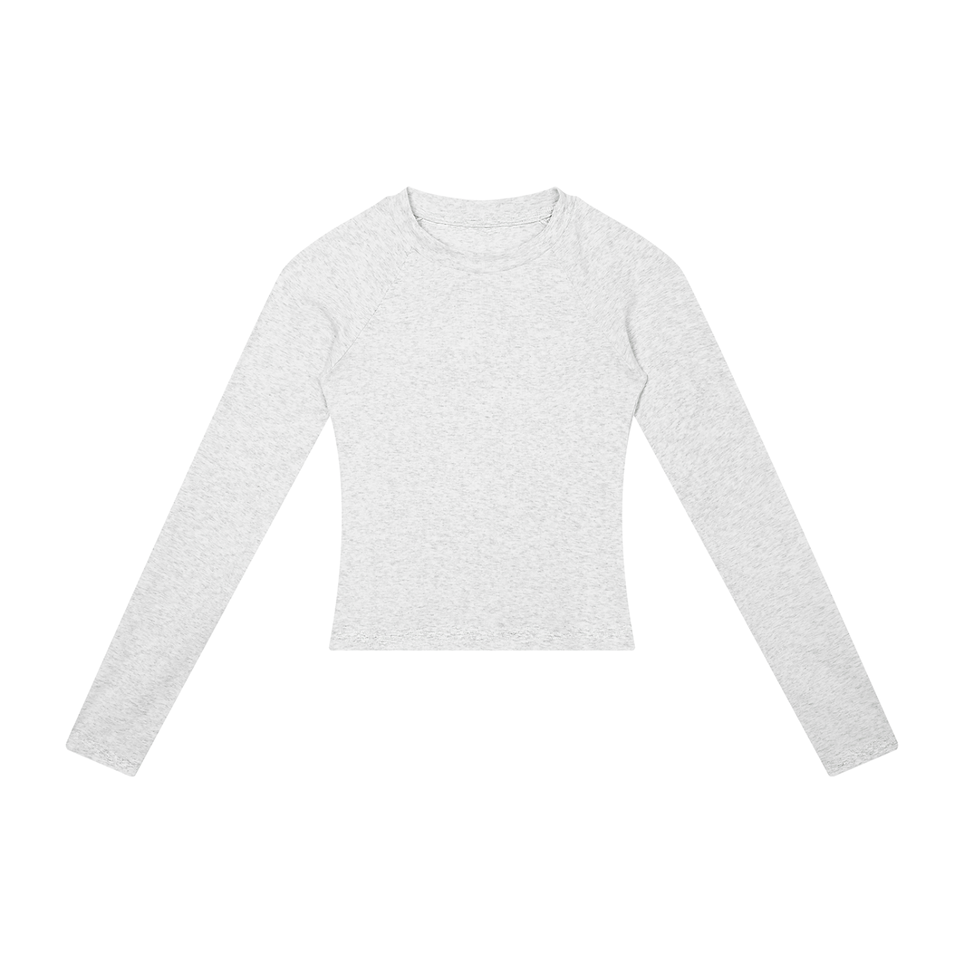 BLANKZ Slim Raglan Long Sleeve Tee — Oat Gray, front view