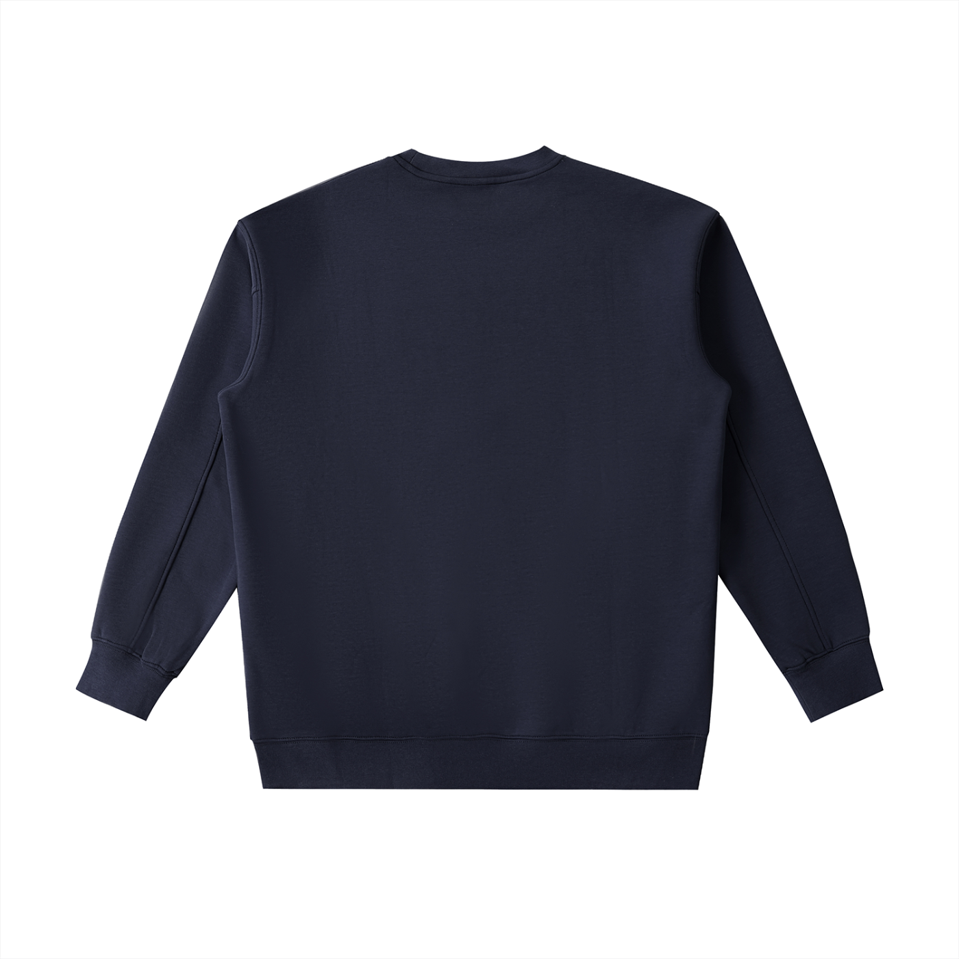 BLANKZ Essential Heavyweight Crewneck Sweatshirt — Navy Blue, back view