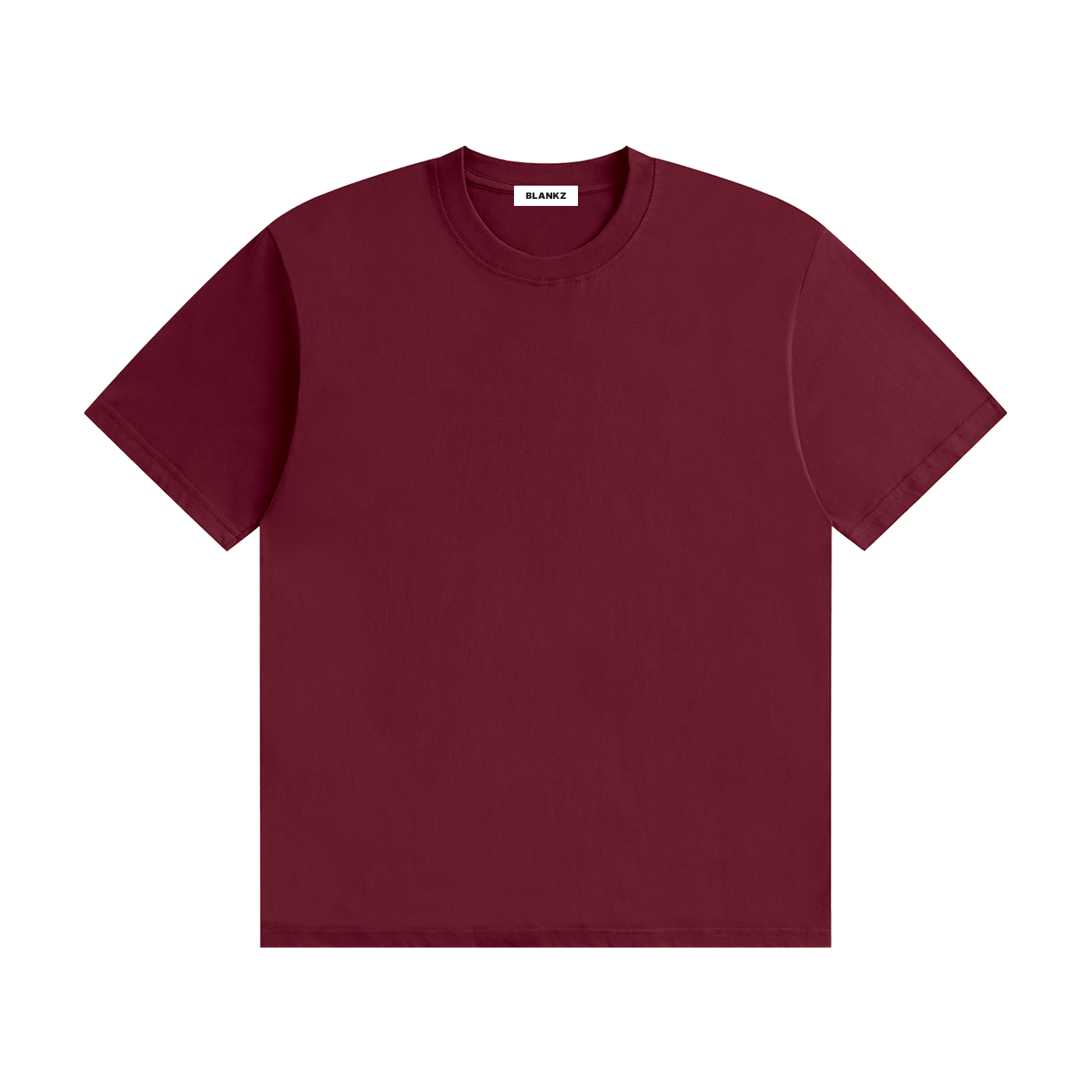 BLANKZ Seamless Cotton Tee — Wine Red, front view