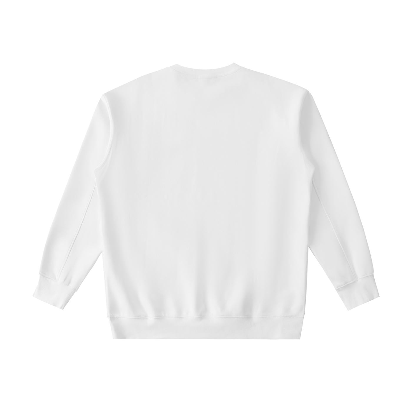 BLANKZ Essential Heavyweight Crewneck Sweatshirt — White, back view