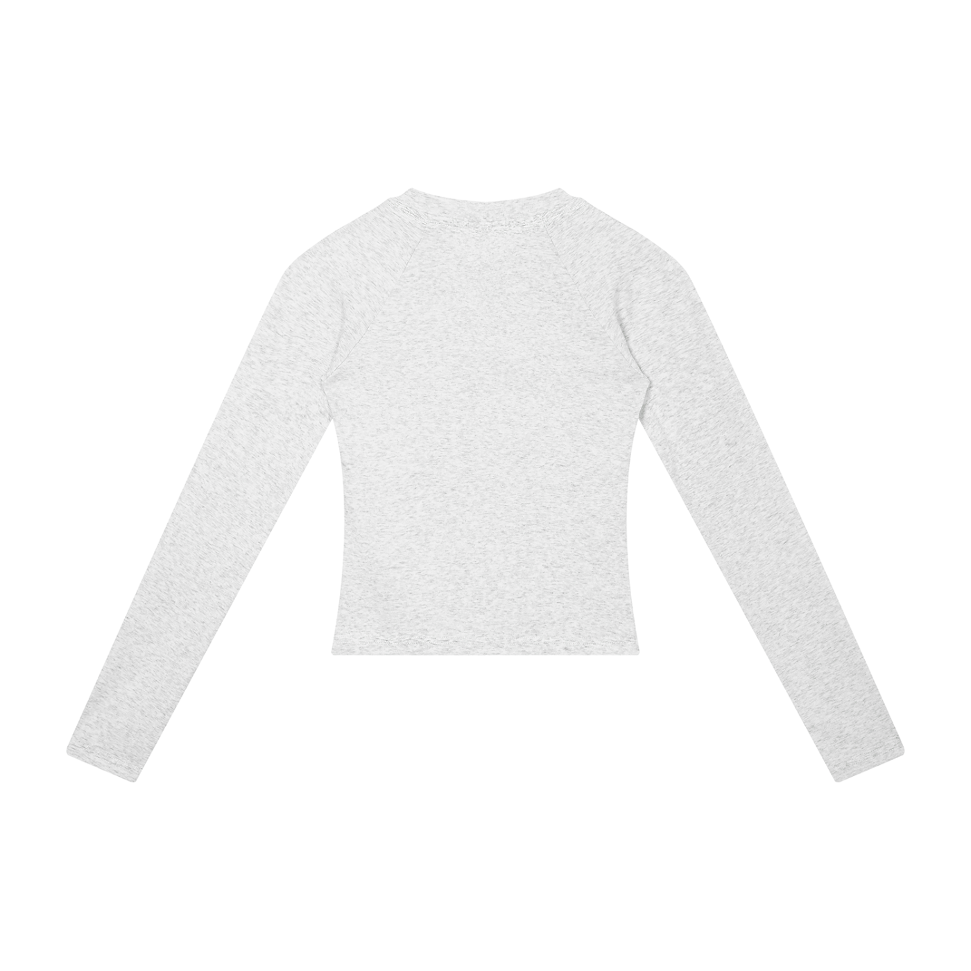 BLANKZ Slim Raglan Long Sleeve Tee — Oat Gray, back view