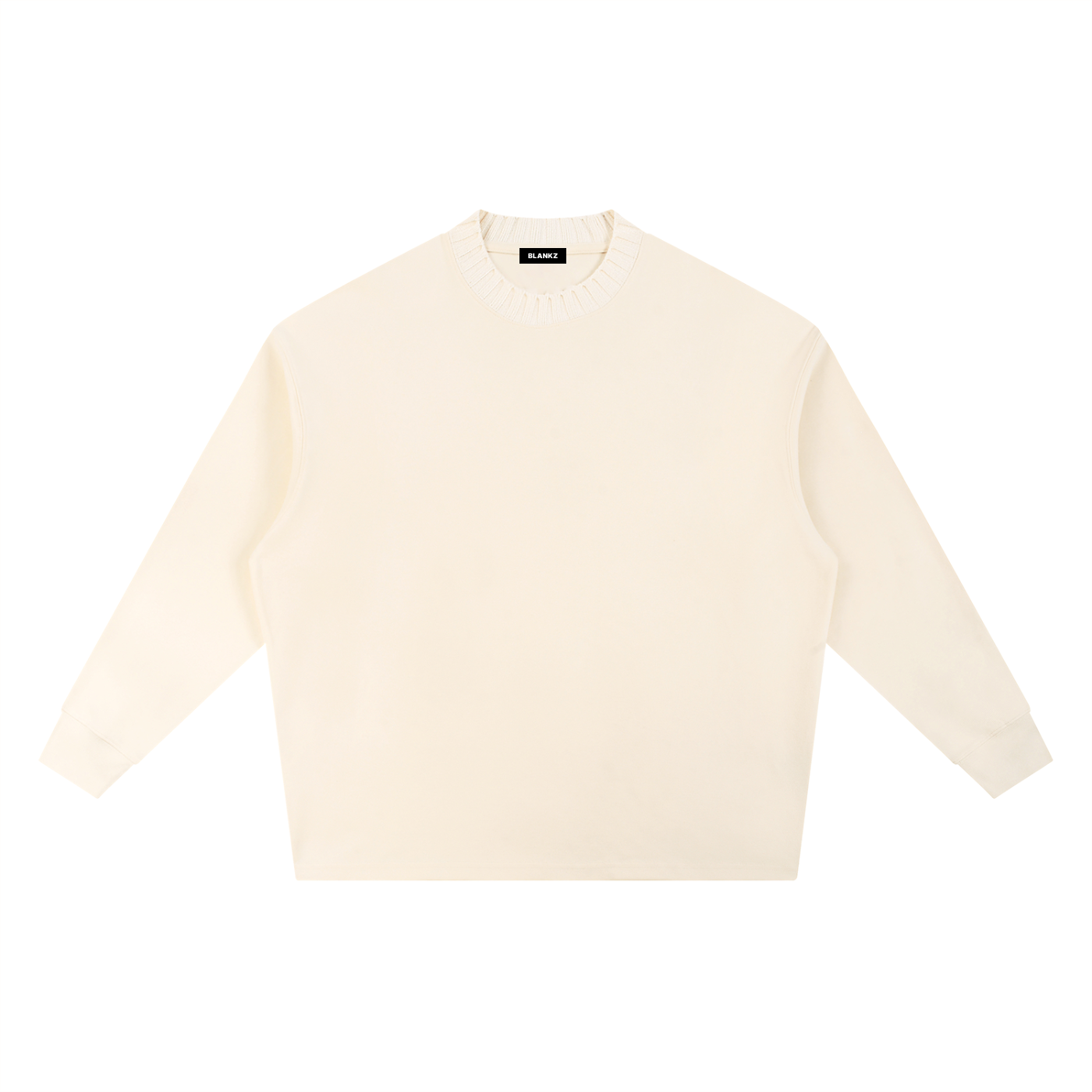 BLANKZ Textured Round-Neck Sweat — Apricot, front view