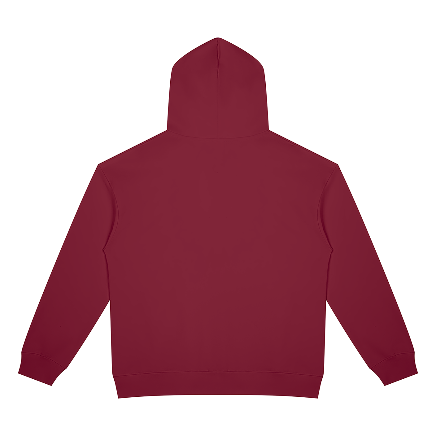 BLANKZ Heavyweight Zip Hoodie 420 — Wine Red, back view