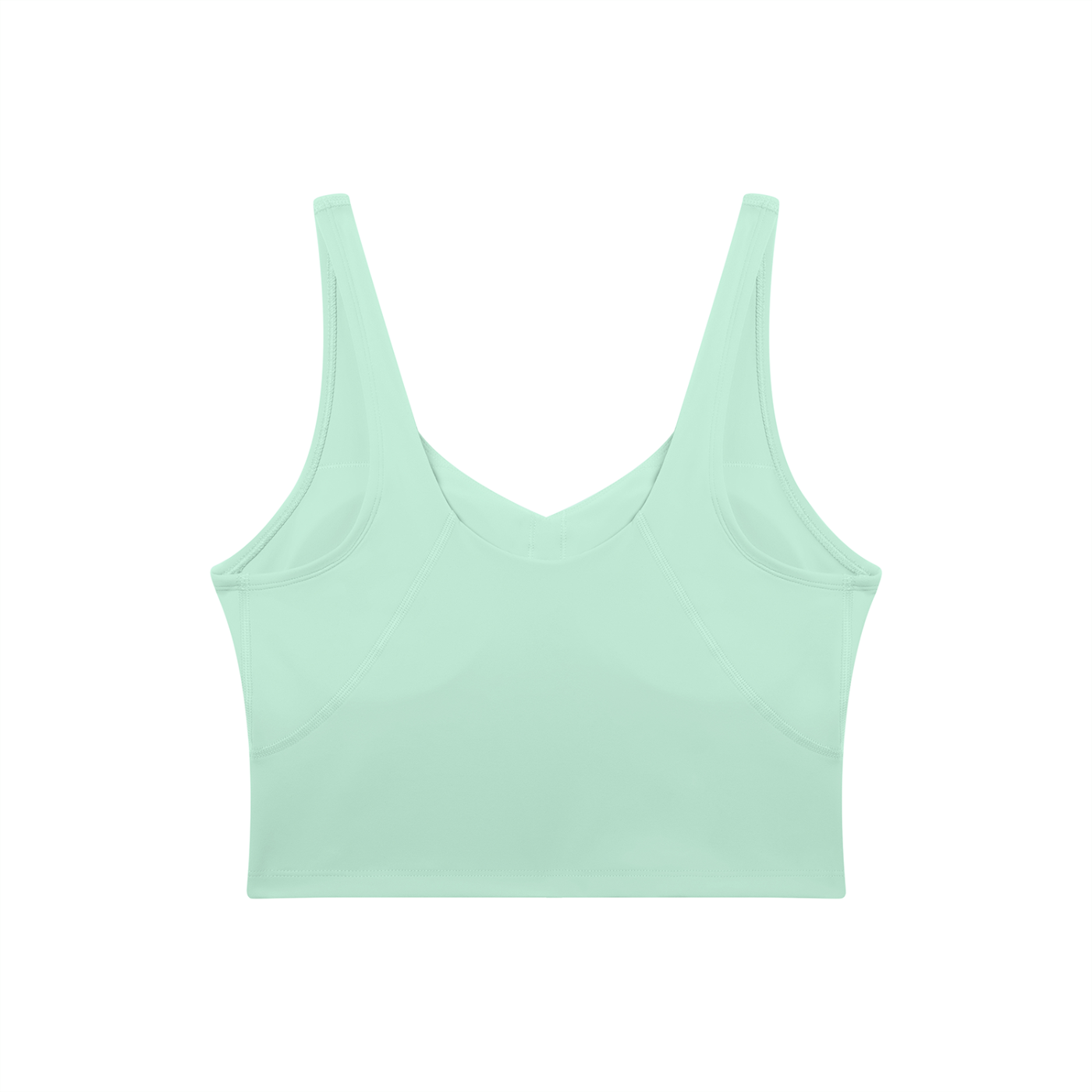 BLANKZ V-Neck Yoga Sports Bra — Mint Green, back view