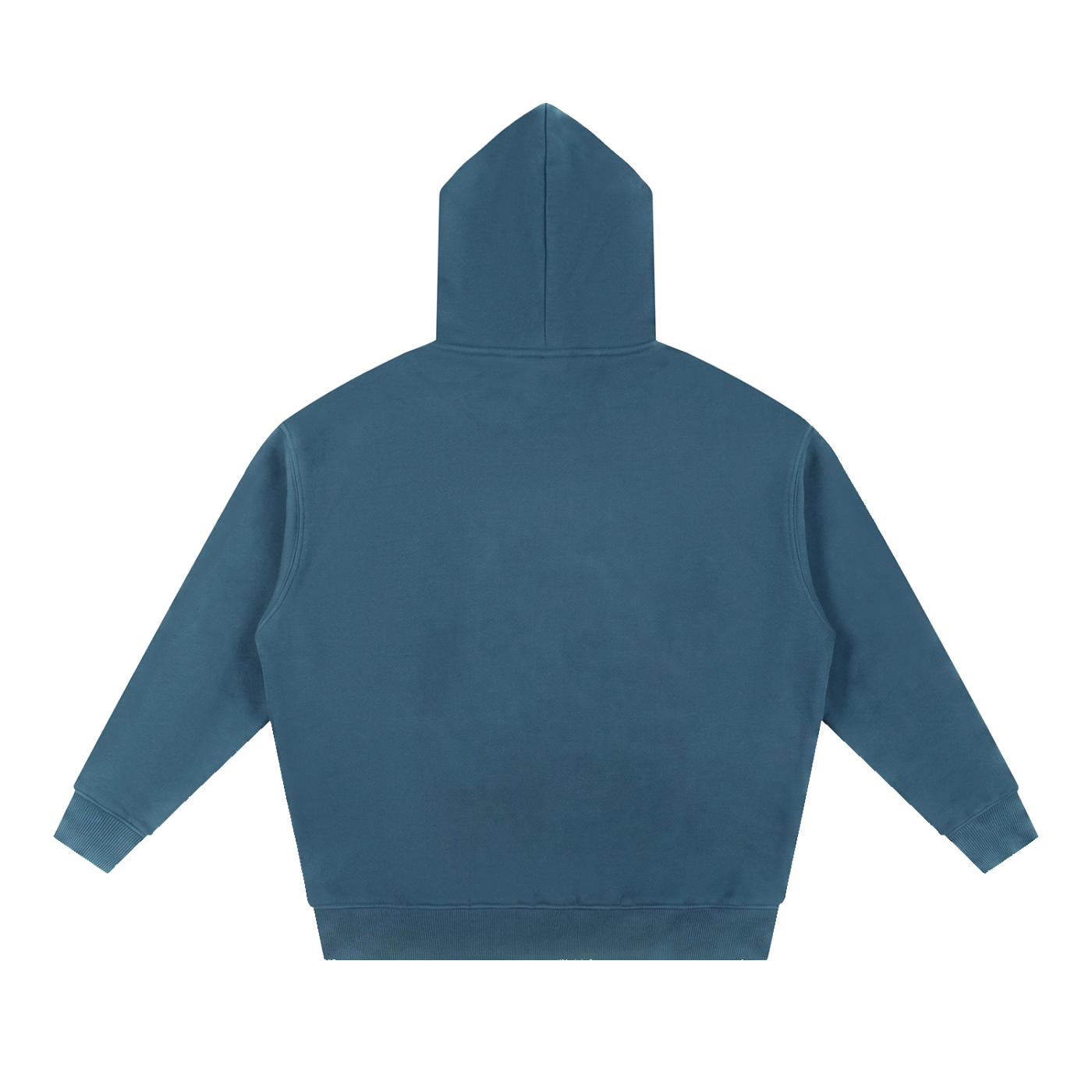 BLANKZ Box Fleece Hoodie — Haze Blue, back view