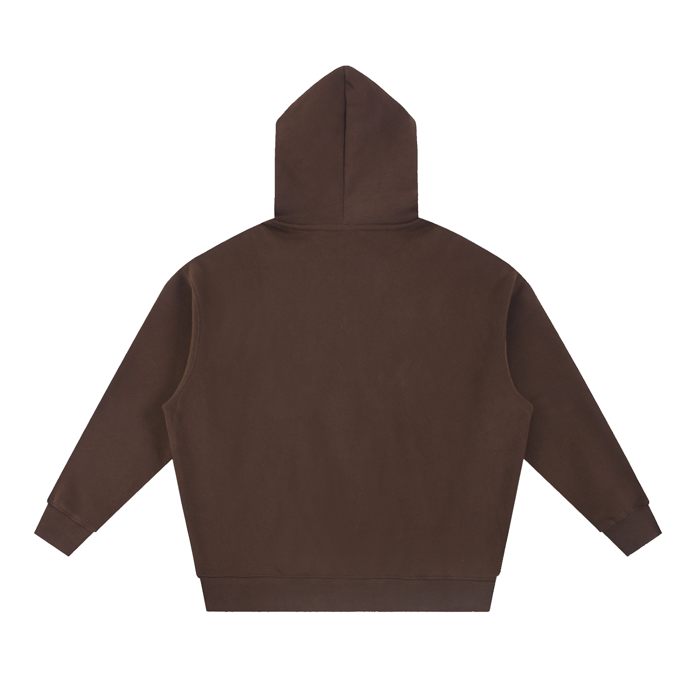 BLANKZ Box Fleece Hoodie — Coffee, back view