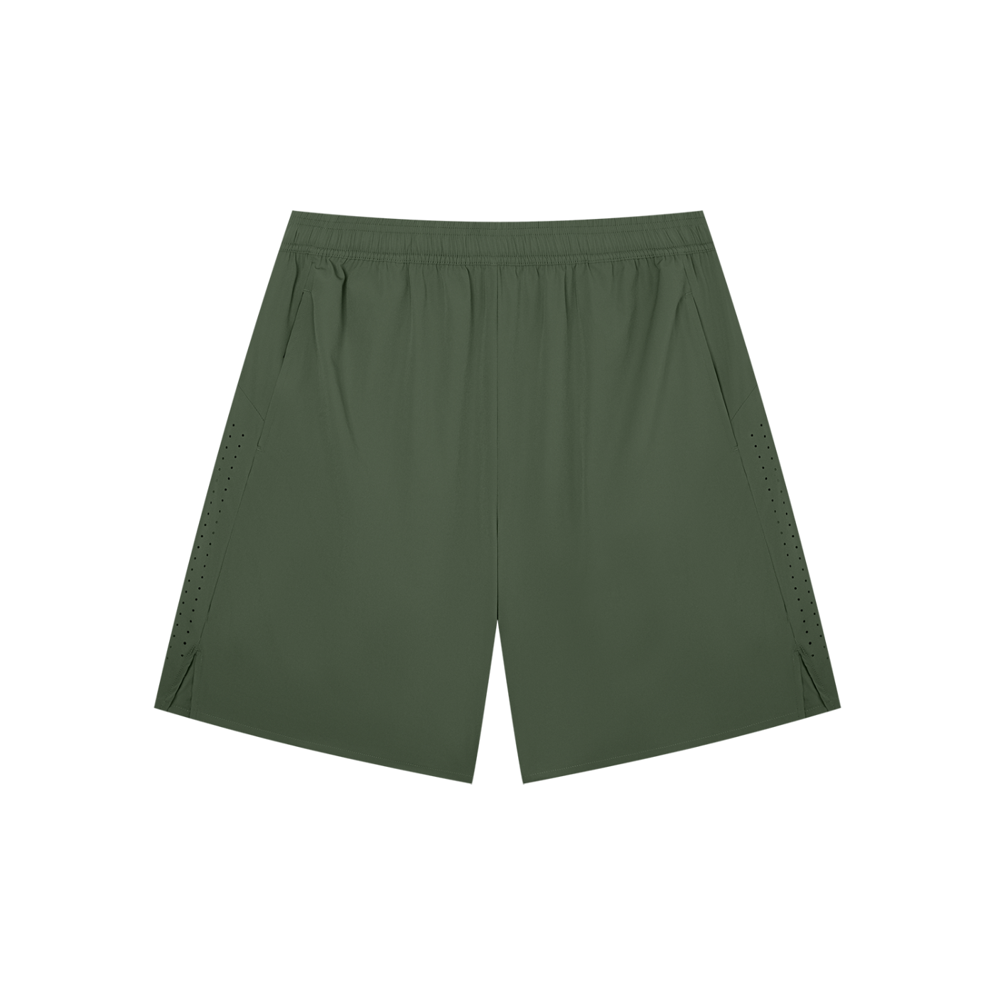 BLANKZ Regular Fit Performance Shorts — Army Green, front view