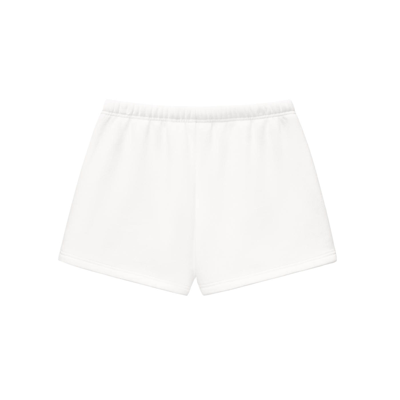 BLANKZ Essential Fleece Drawstring Sweatshorts — White, back view