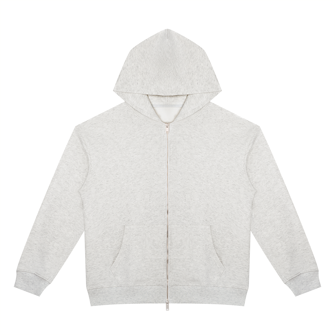 BLANKZ Heavyweight Zip Hoodie 420 — Oat Gray, front view