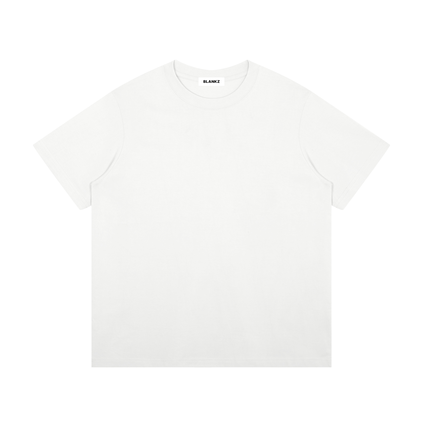BLANKZ Midweight Cotton Tee — White, front view