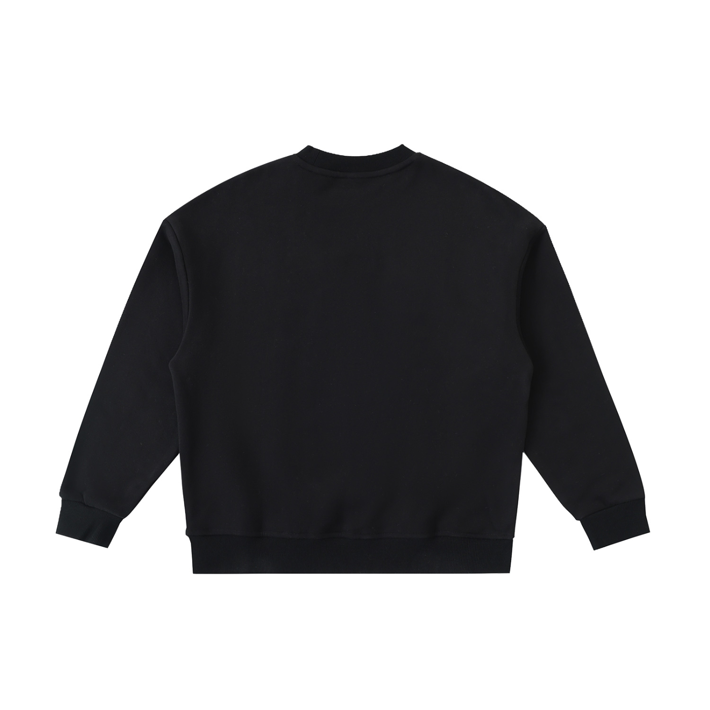 BLANKZ Kids' Essential Fleece Crewneck Sweatshirt — Black, back view