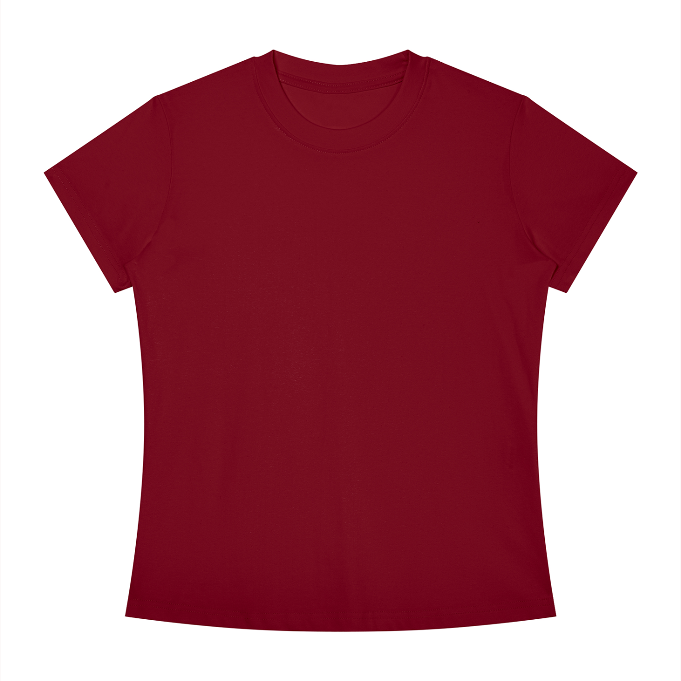 BLANKZ Slim Fit Crewneck Tee — Wine Red, front view