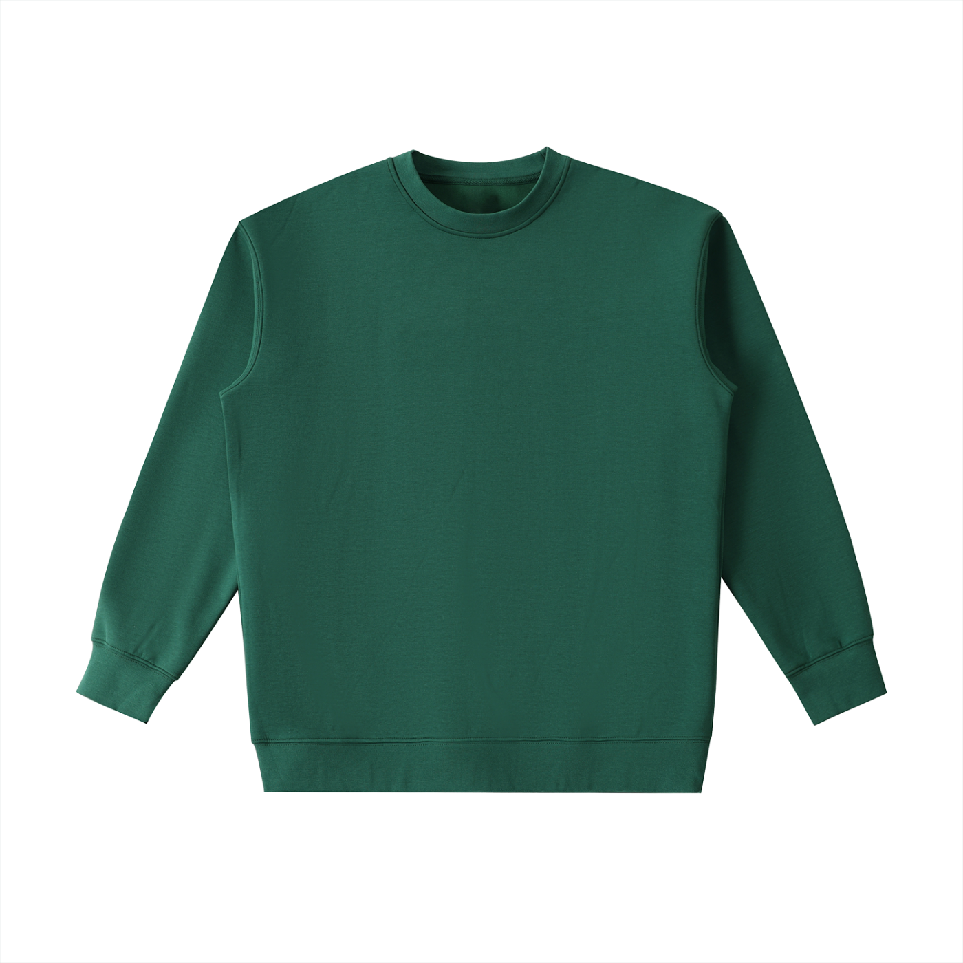 BLANKZ Essential Heavyweight Crewneck Sweatshirt — Dark Green, front view